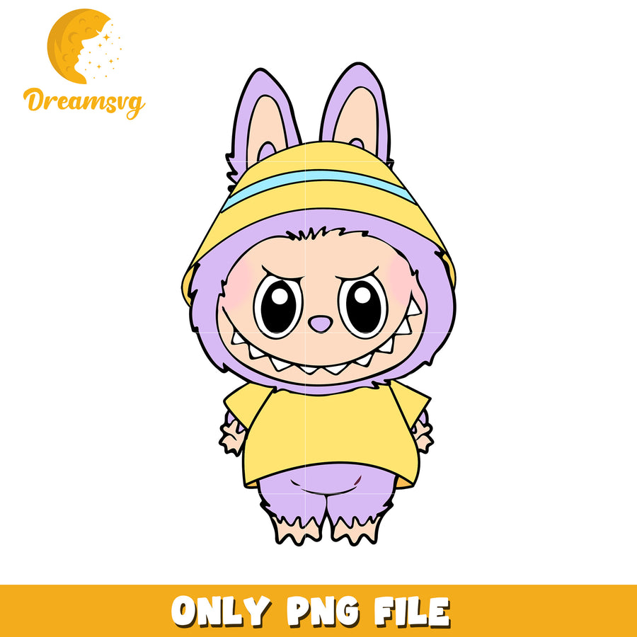 Violet labubu png, cute labubu​ png, labubu cartoon​ png