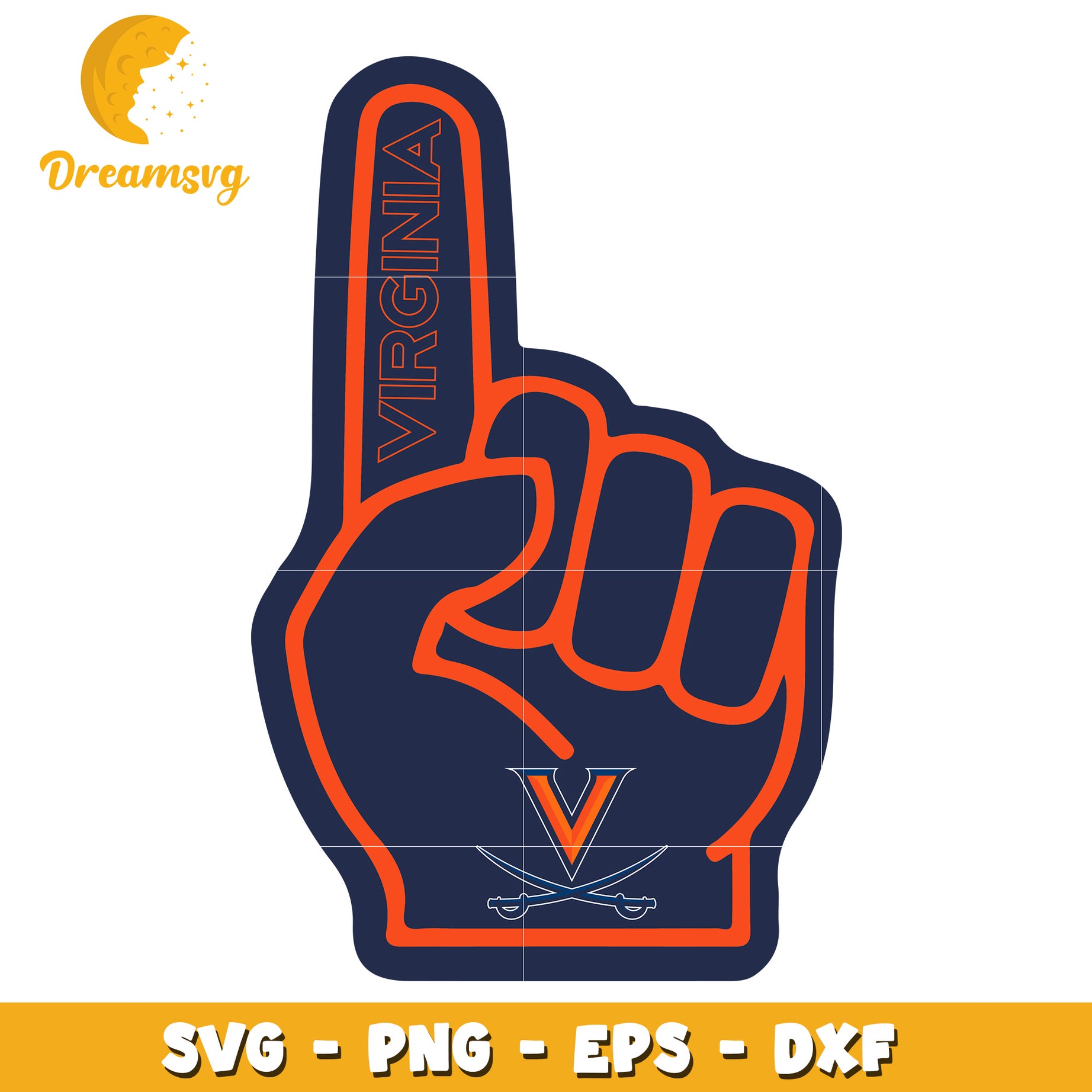 Virginia Cavaliers Foam Finger SVG PNG EPS DXF