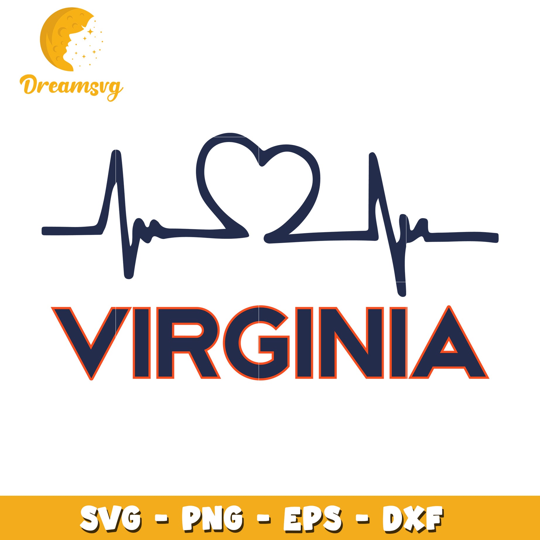 Virginia Heartbeat SVG Cut File