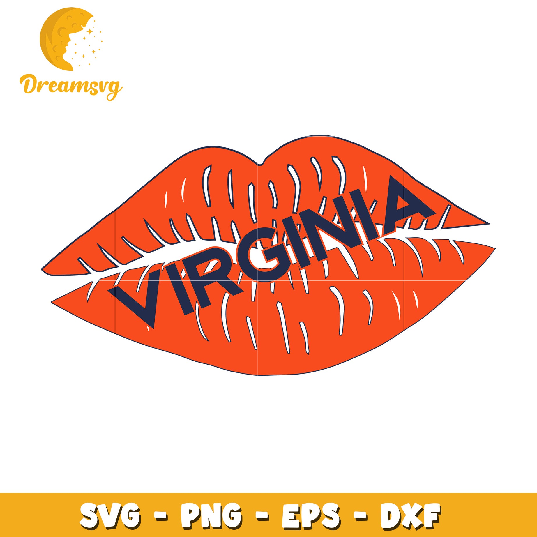 Virginia Lips SVG PNG EPS DXF Cut File