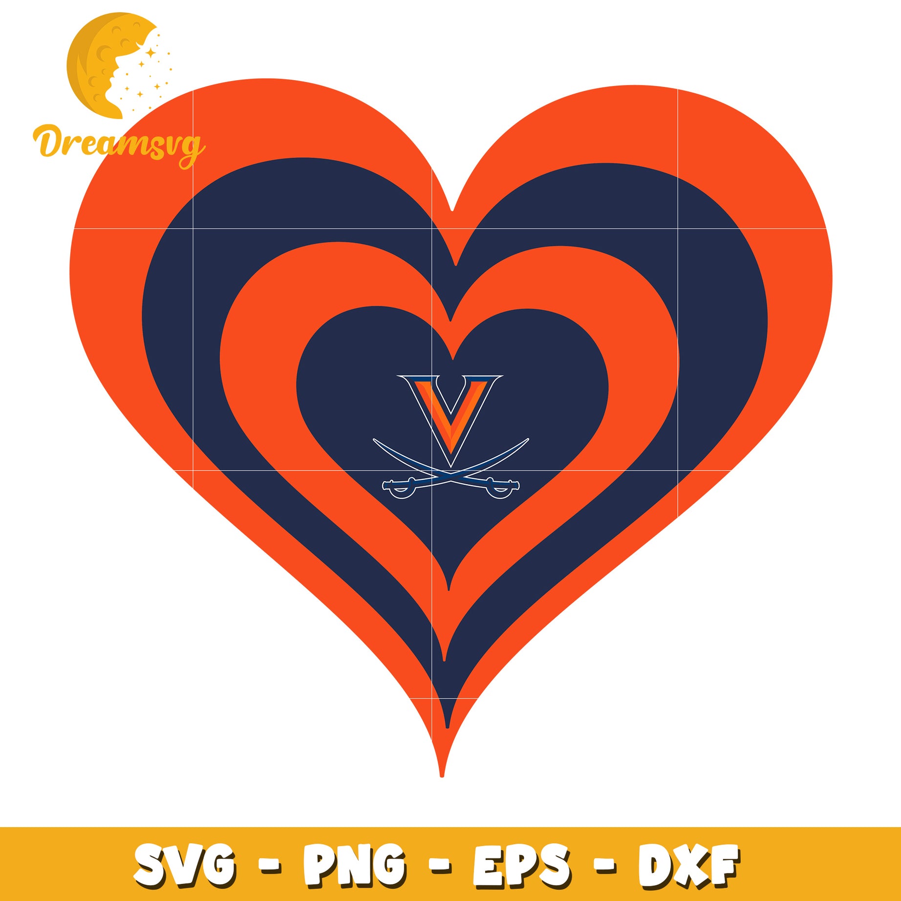 Virginia Tech Heart SVG PNG EPS DXF