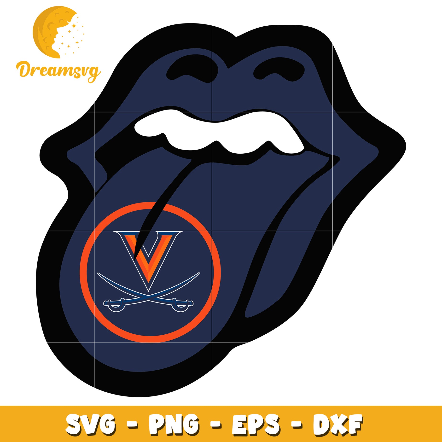 Virginia Tech Rolling Stones Tongue SVG