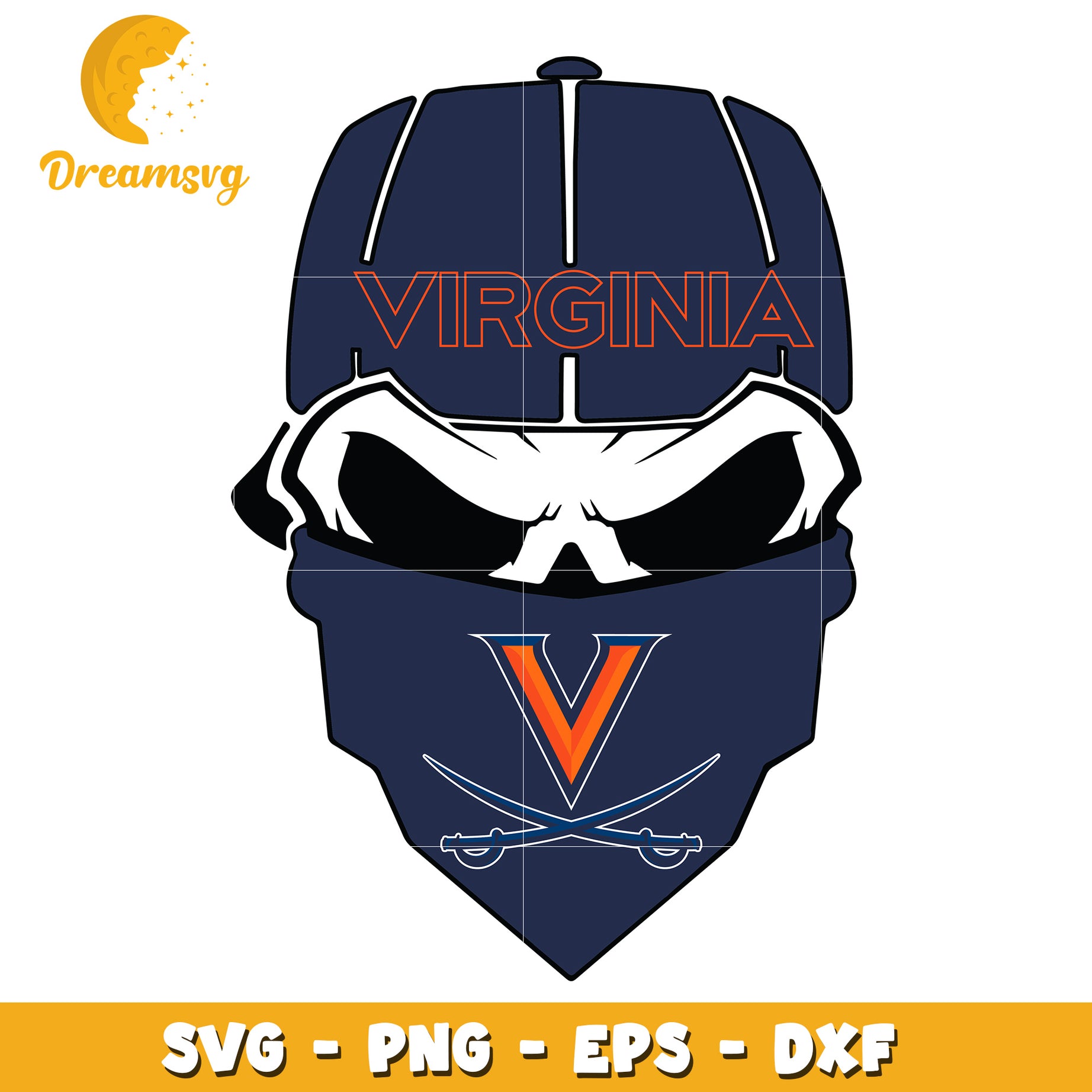 Virginia Tech Skull SVG Cut File