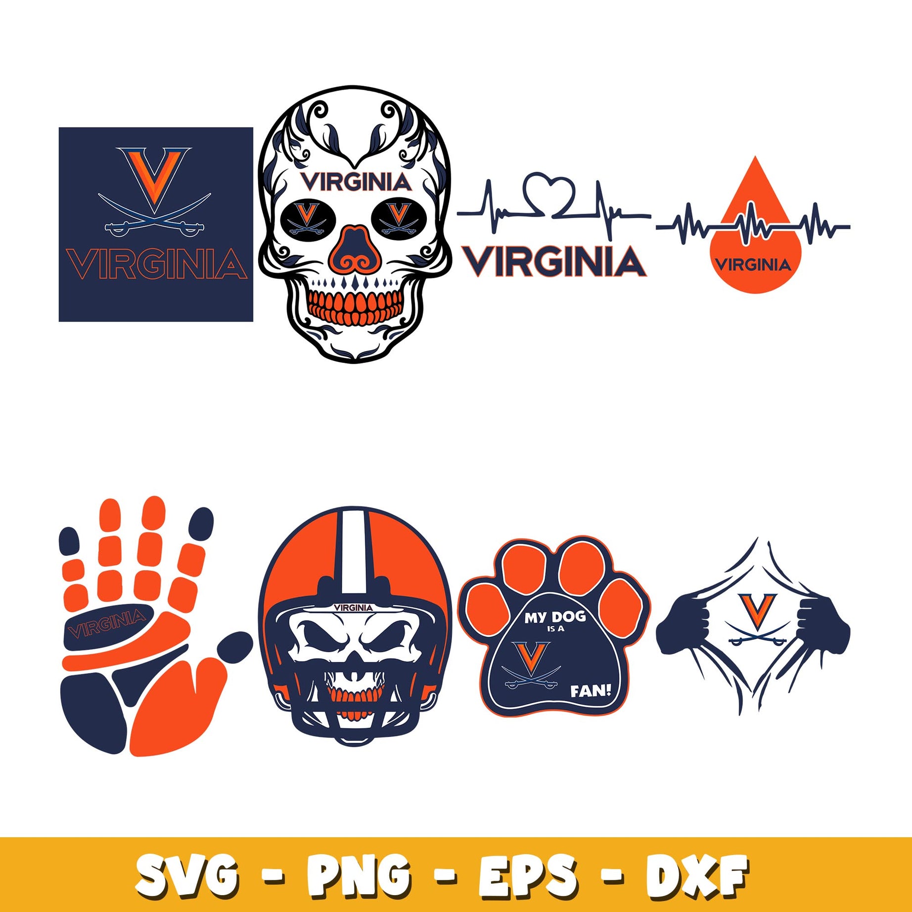 Virginia Football  Bundle svg, Virginia  logo svg, ncaa svg 