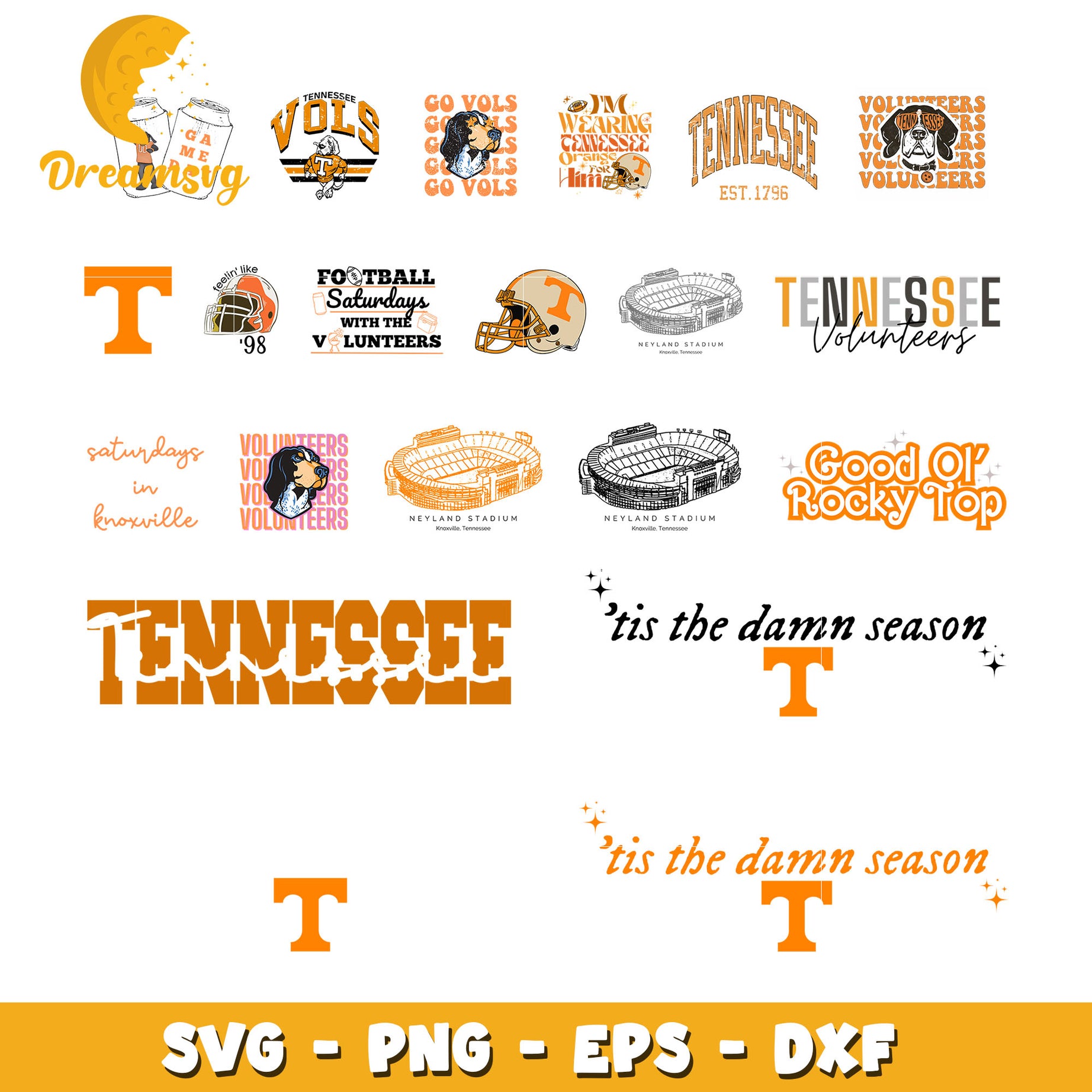 Tennessee volunteers logo bundle svg, tennessee​ svg, ncaa logo svg