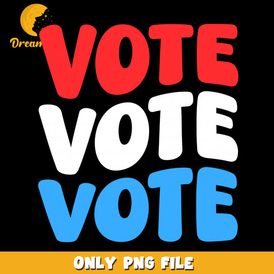 Vote Vote Vote Red White Blue PNG, Election Patriotic Design, USA PNG