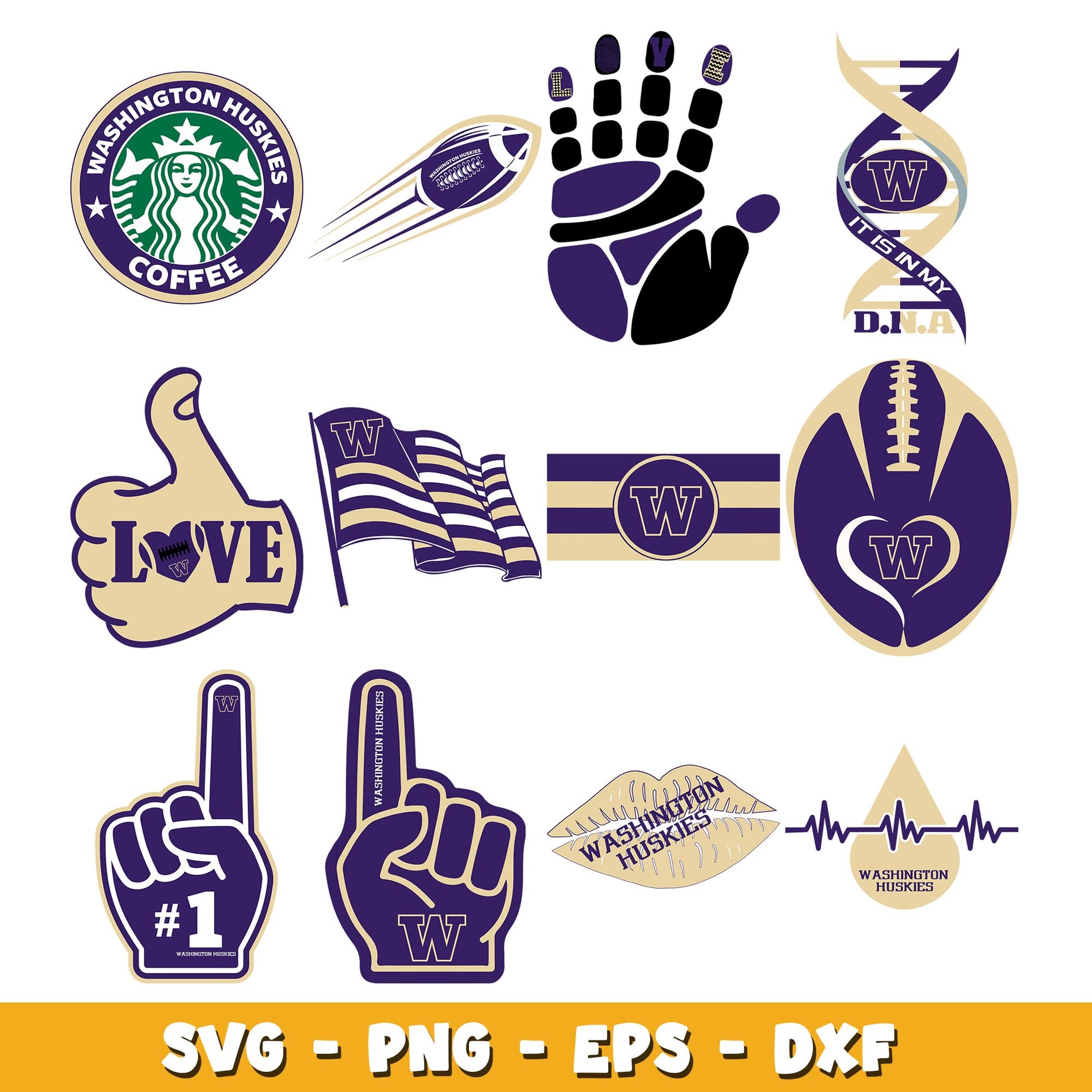 Washington huskies Bundle svg, washington huskies logo svg, ncaa svg 