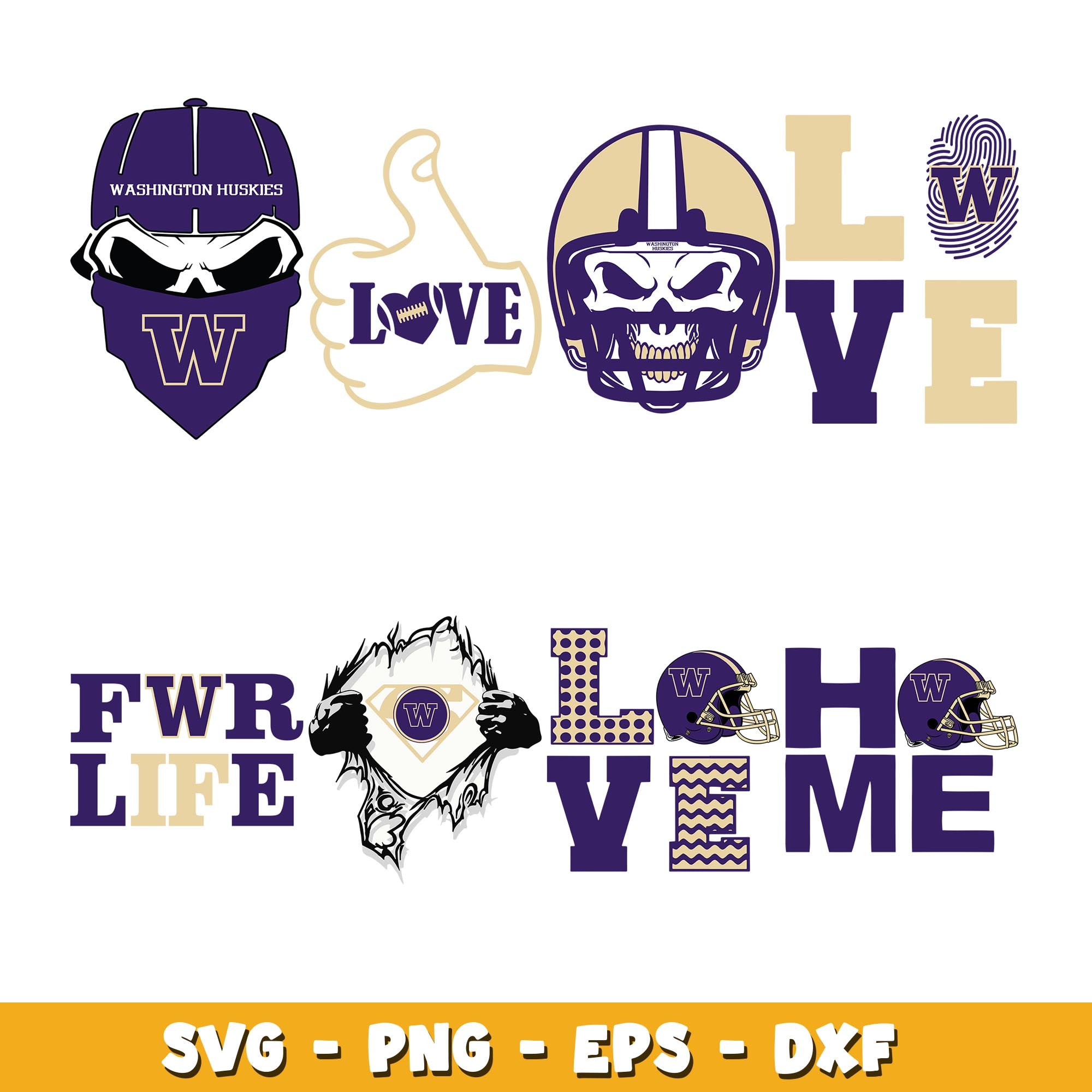 Washington huskies love Bundle svg, washington huskies logo svg, ncaa ...