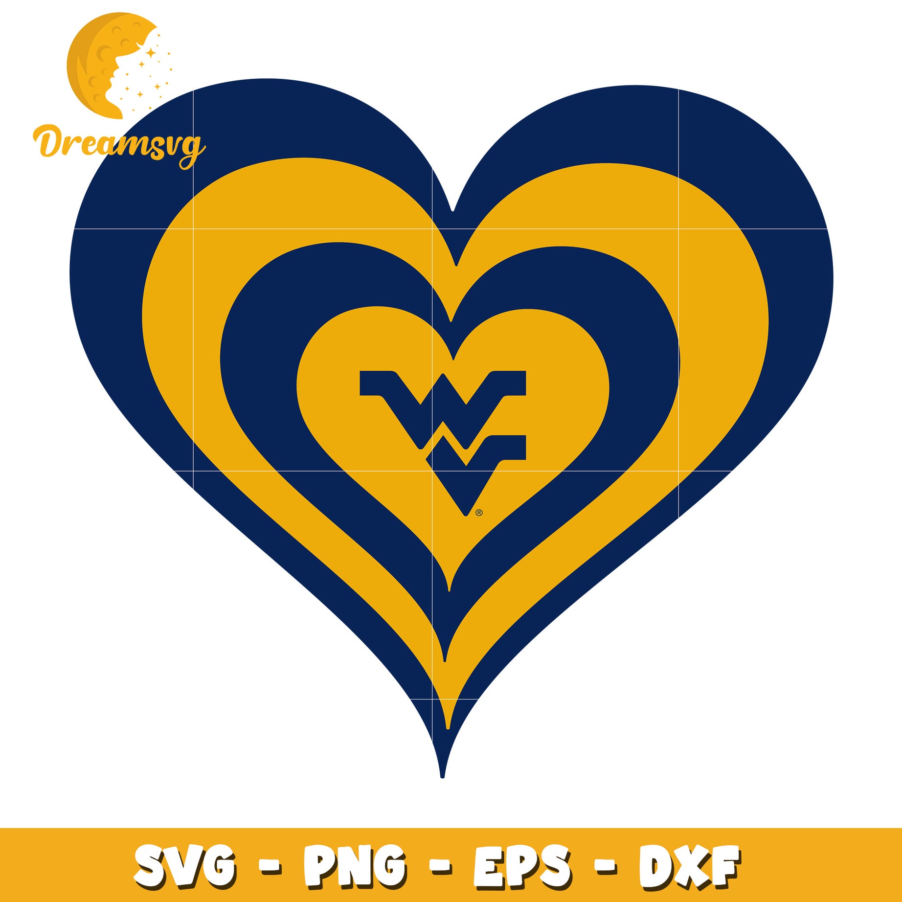 WVU Heart SVG PNG EPS DXF Files