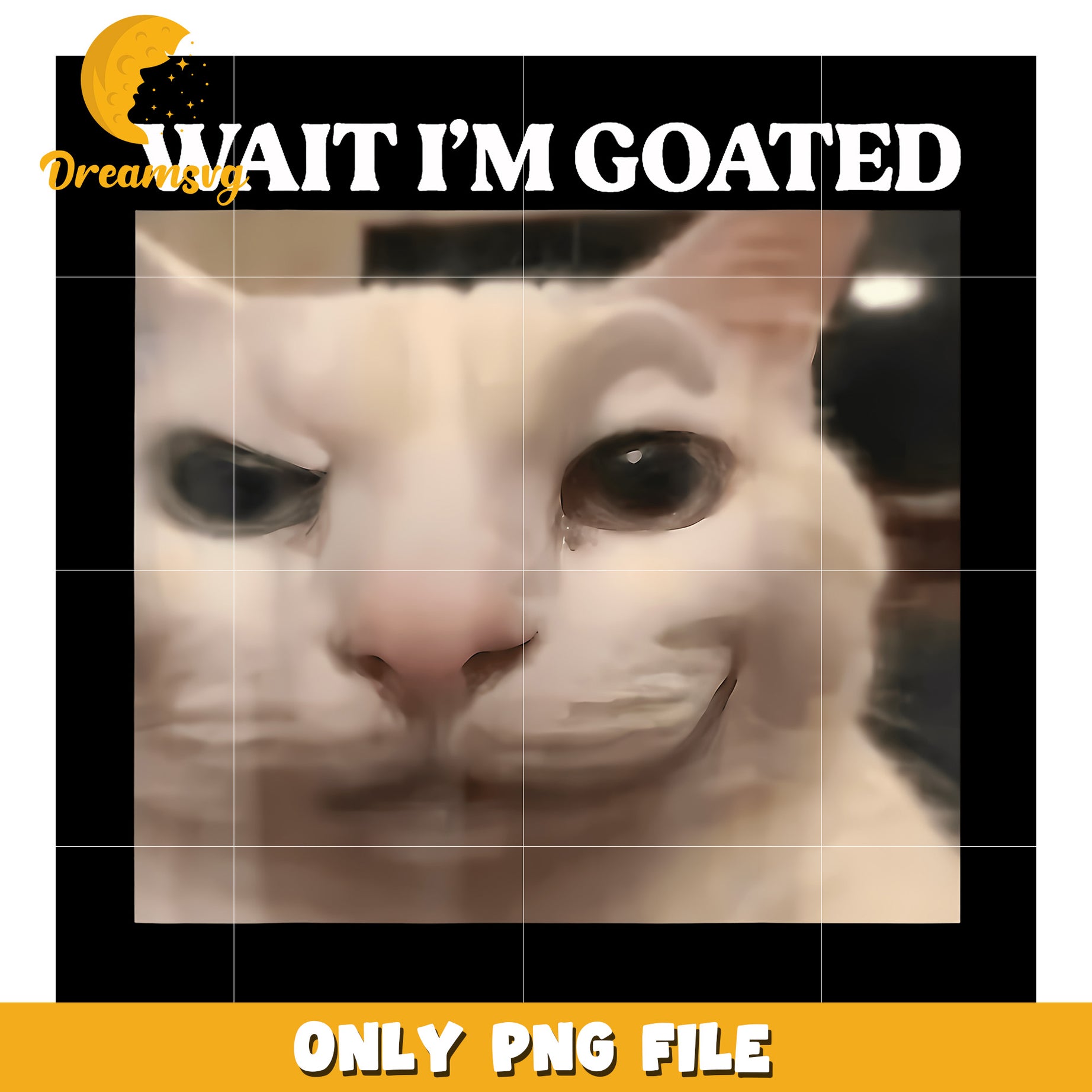 Wait I'M Goated Cat png, trending memes png, silly cat png