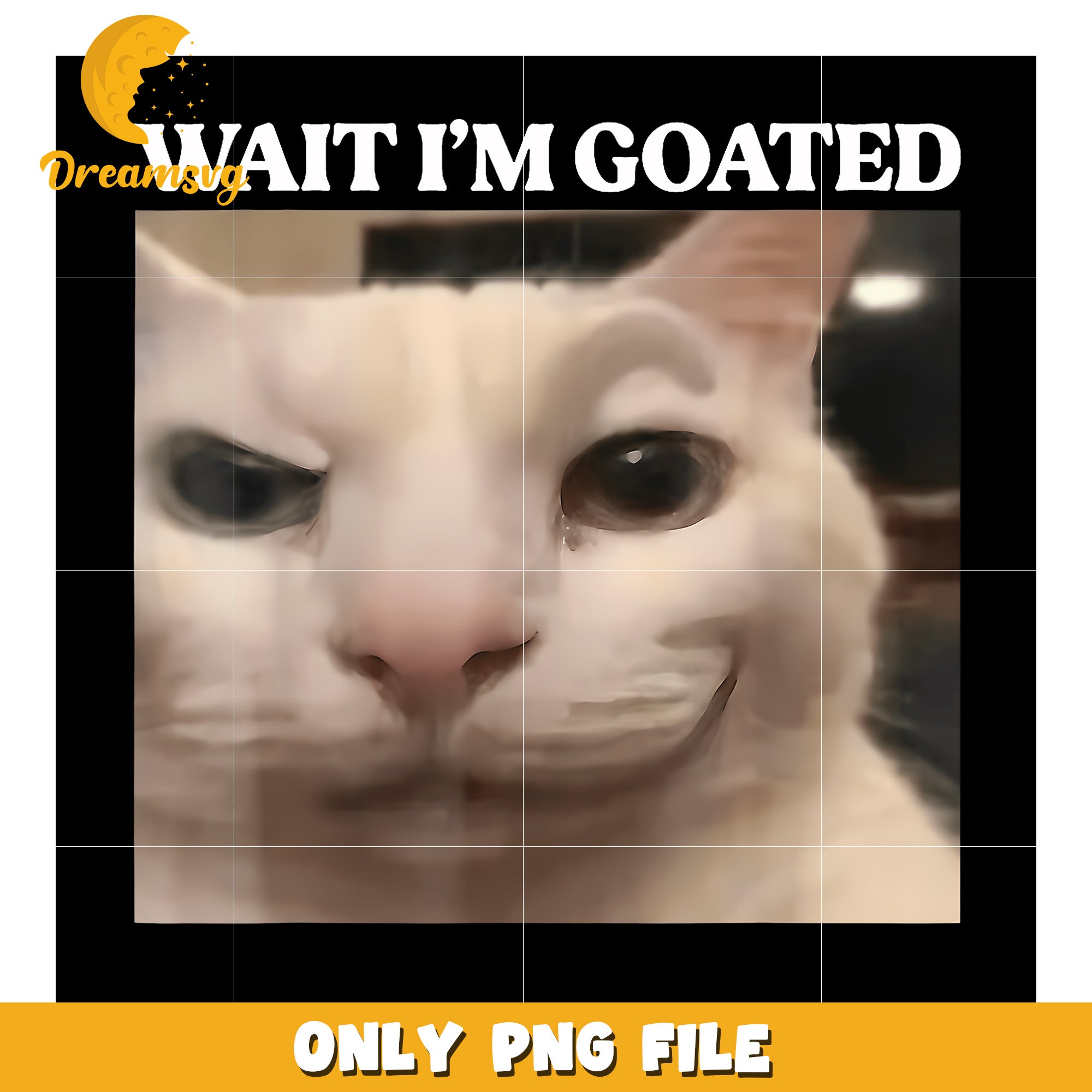 Wait I'M Goated Cat png, trending memes png, silly cat png