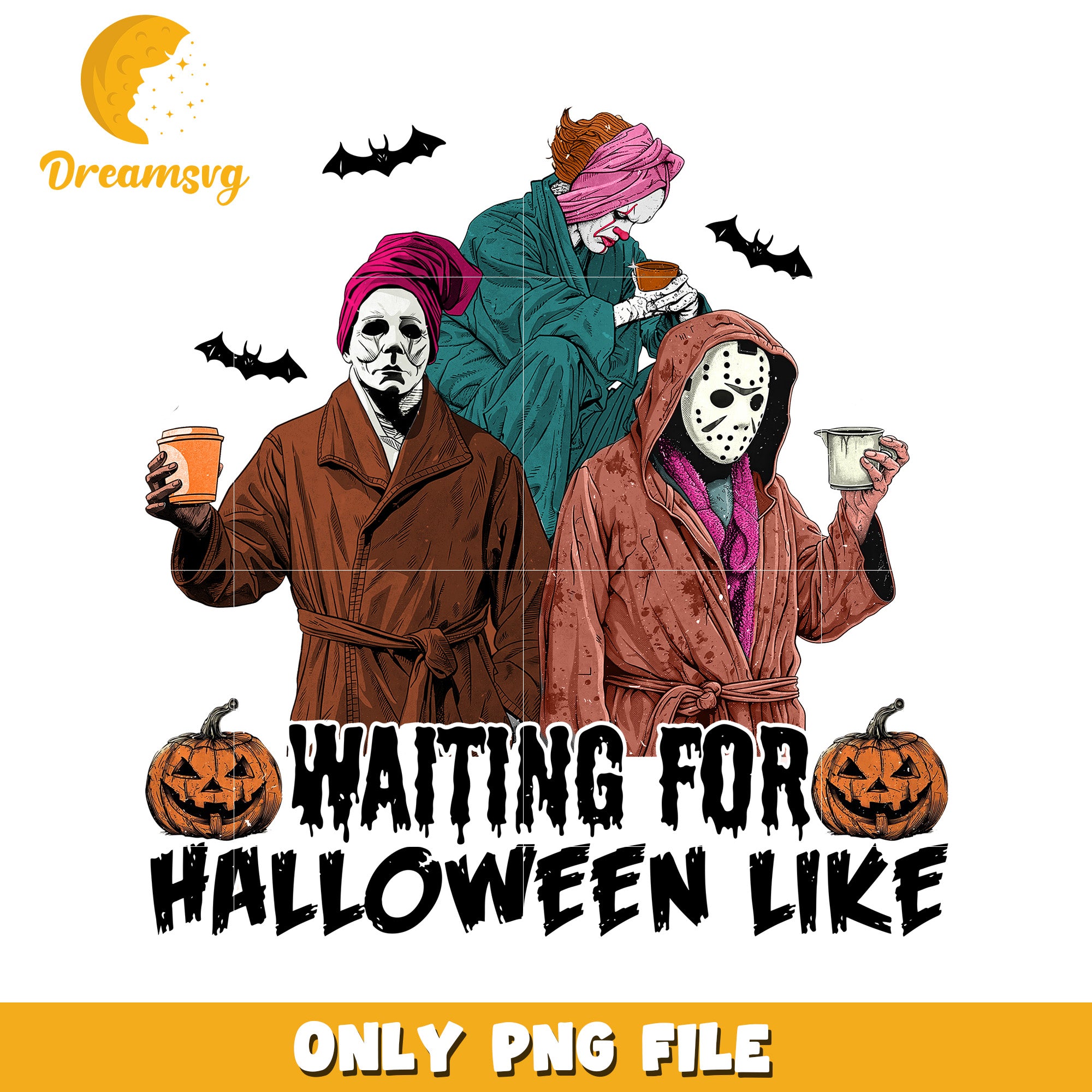 Waiting for the halloween design png, halloween wallpaper png, happy halloween png