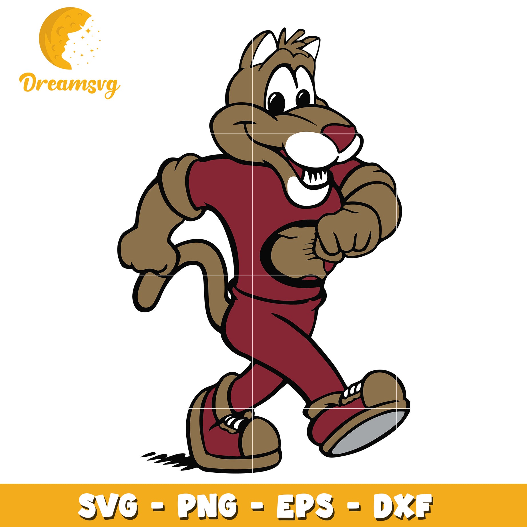 Walking Cougar Mascot SVG PNG EPS DXF