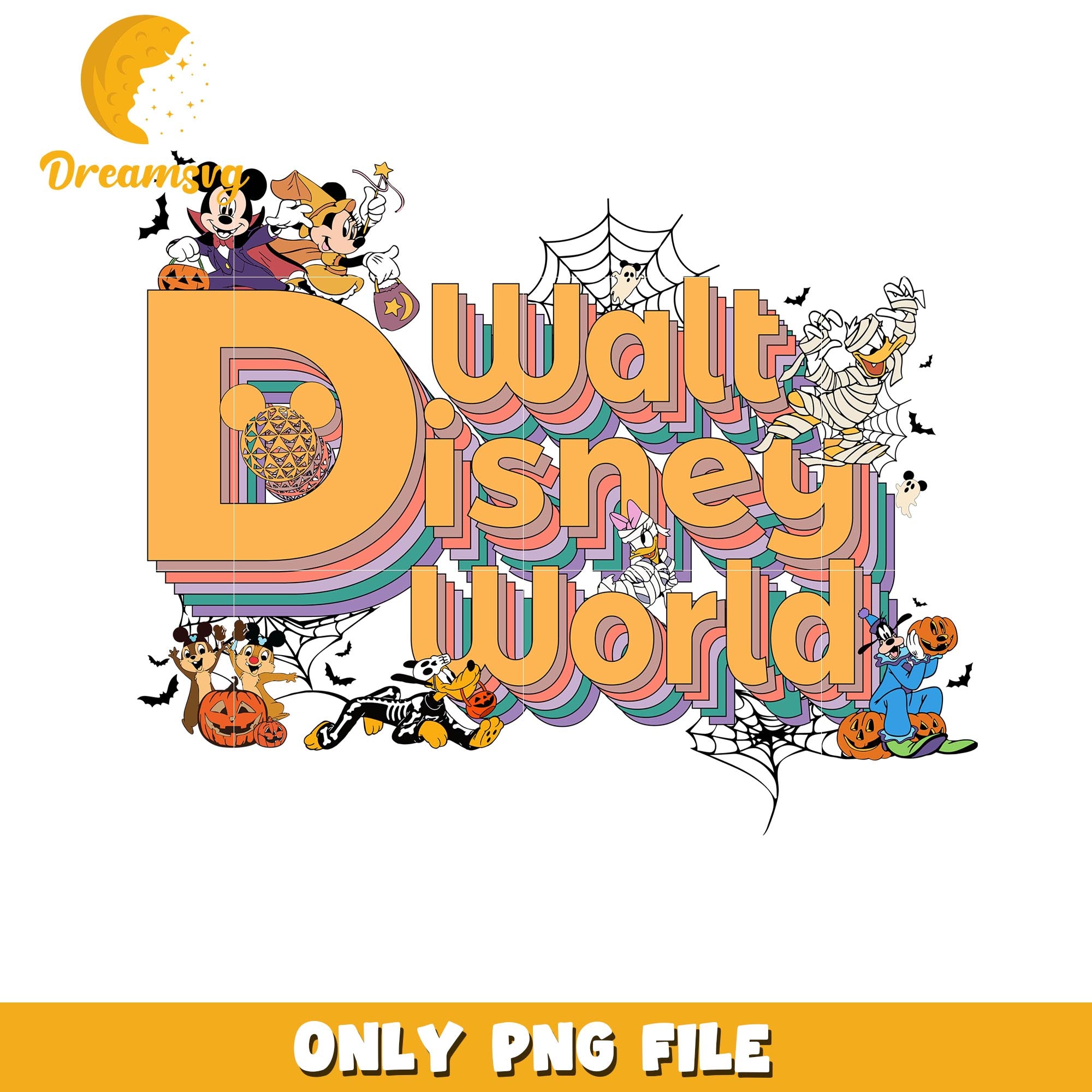 Walt Disneyworld halloween logo png, Disney world halloween vibes png