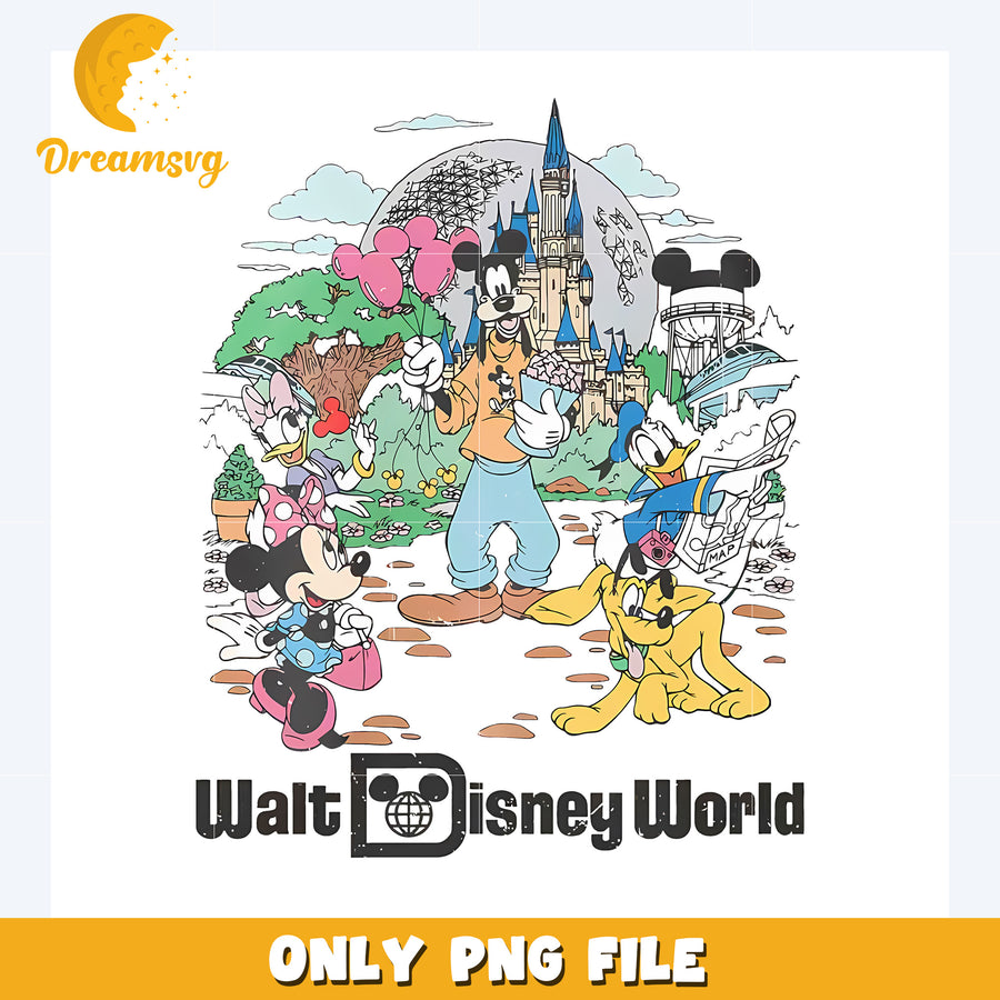 Walt disney world illustration png, disney png, disney world png