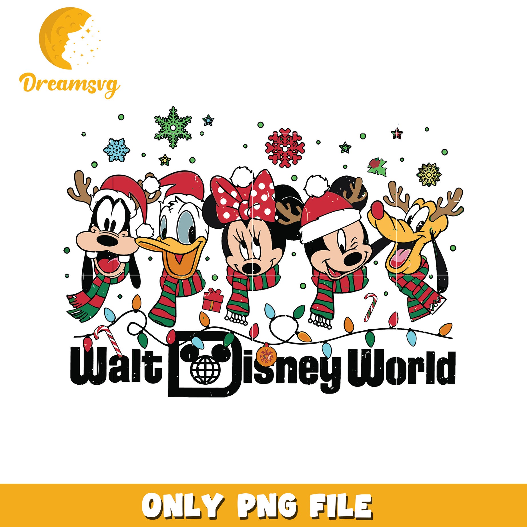 Walt disney world png, christmas cartoon png, mickey friends png
