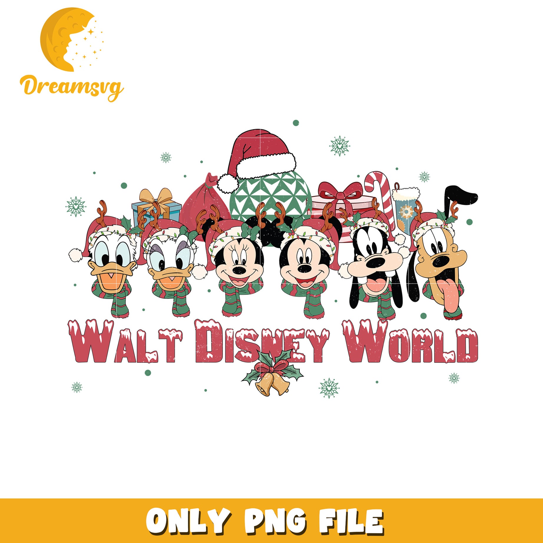 Walt disney world png, christmas magic png, disney holiday png