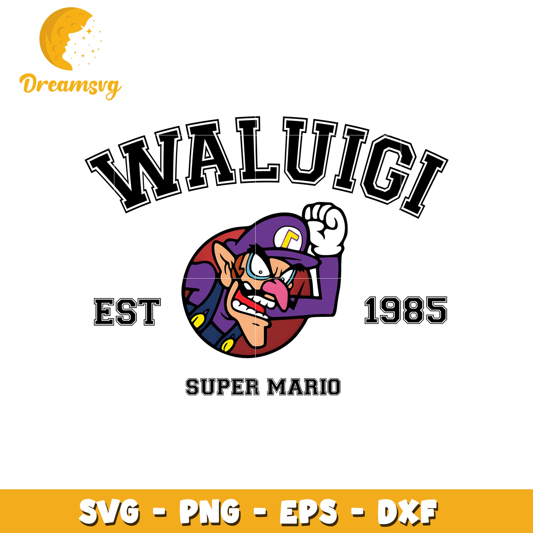 Waluigi SVG PNG EPS DXF Cut File