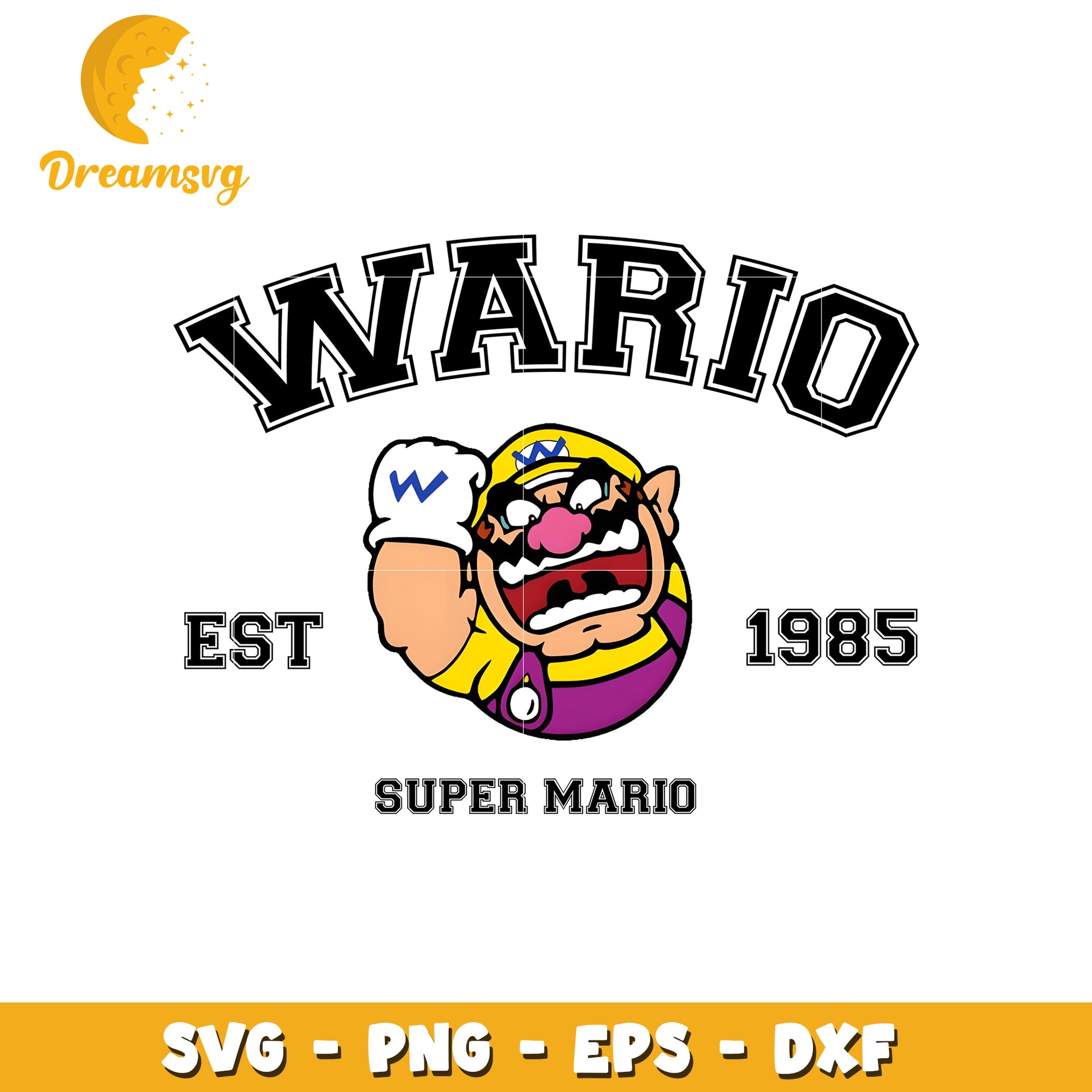 Wario SVG Cut File PNG, EPS, DXF