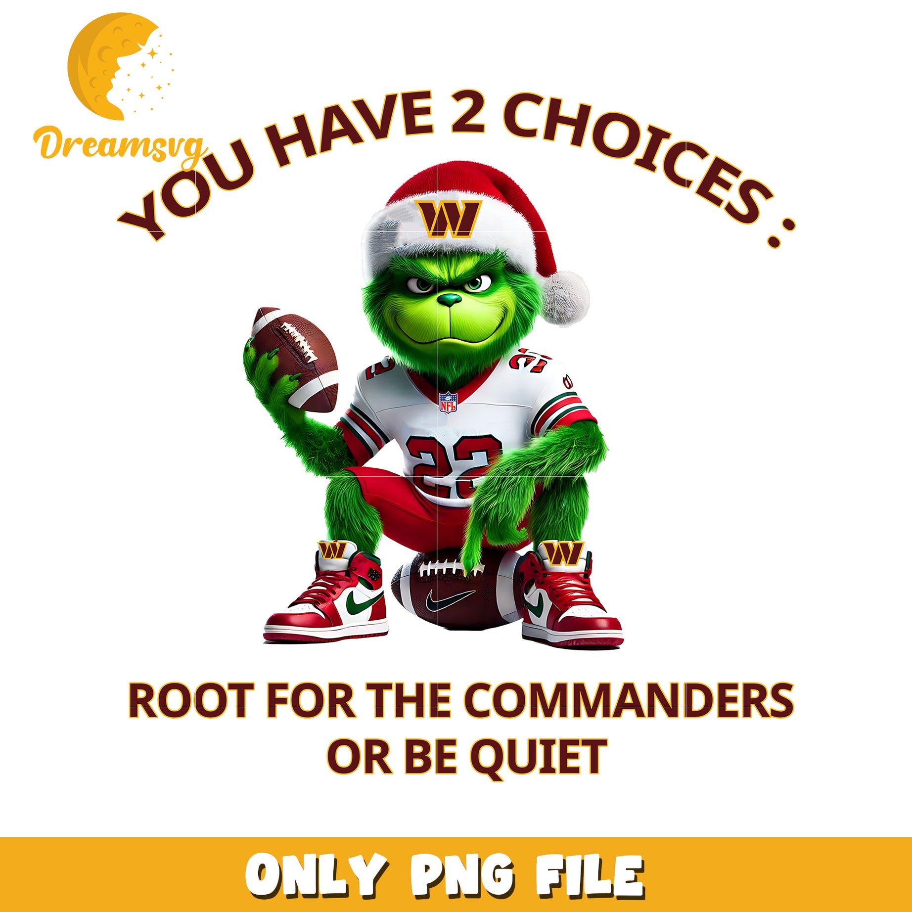 Washington commanders grinch png, american sports png, nfl plus png