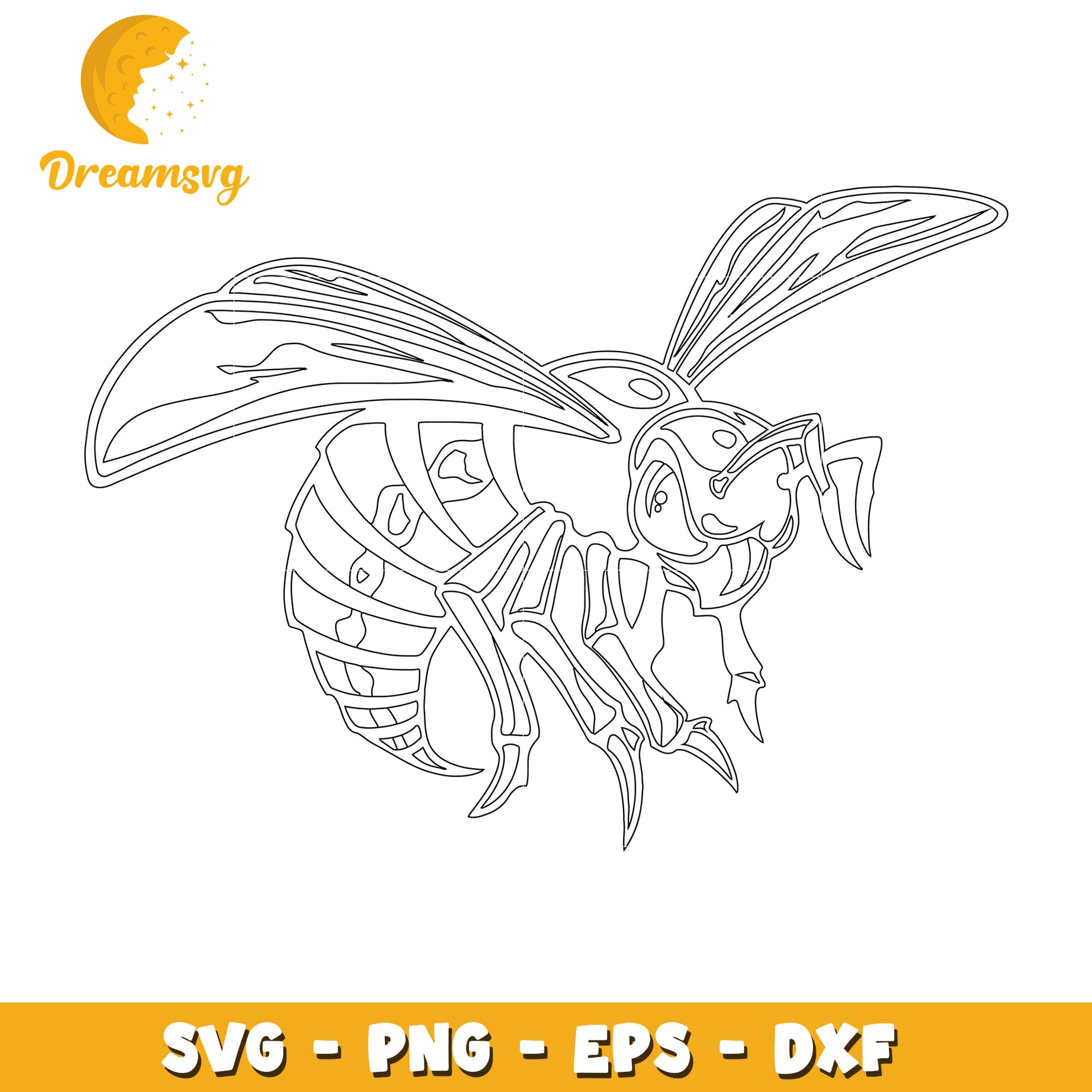 Wasp SVG Cut File PNG EPS DXF