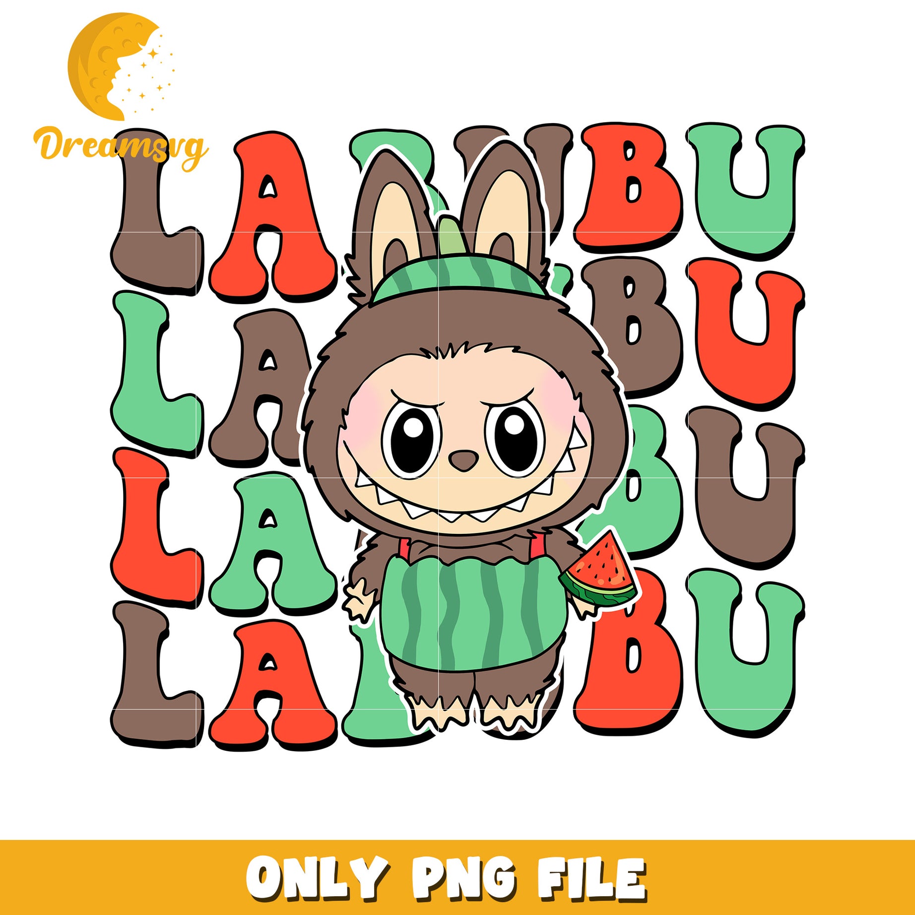 Watermelon labubu png, popmart laubu png, cute labubu toys png