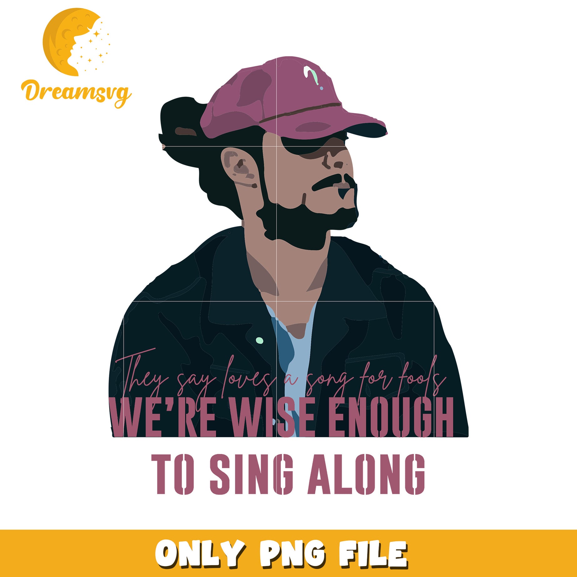 We're wise enough to sing along png, lyrical quote art png, music lover design png