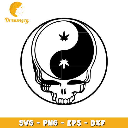 Weed plant yin and yang svg, skull svg, logo design svg
