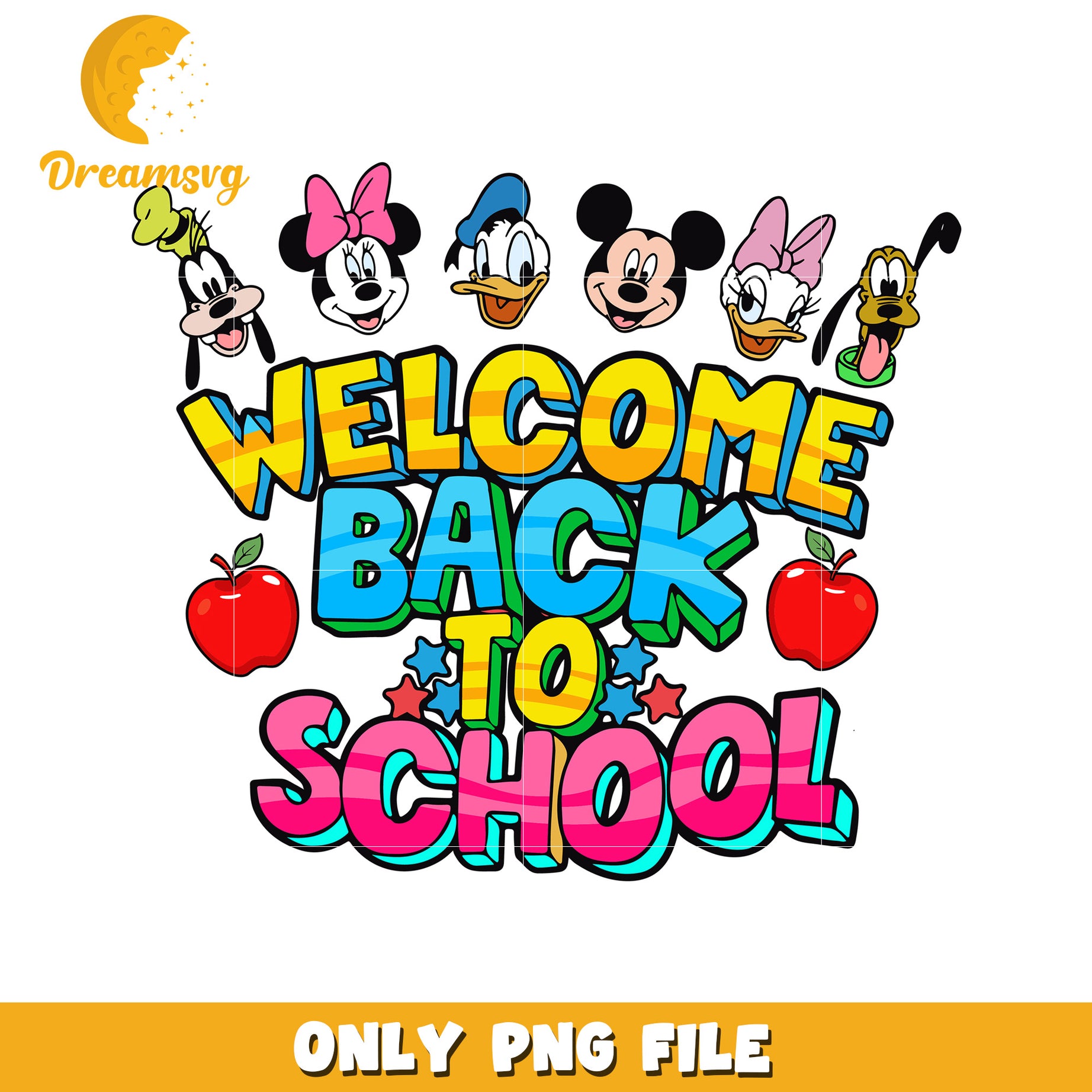 Welcome Back to School PNG Design with Cute Characters