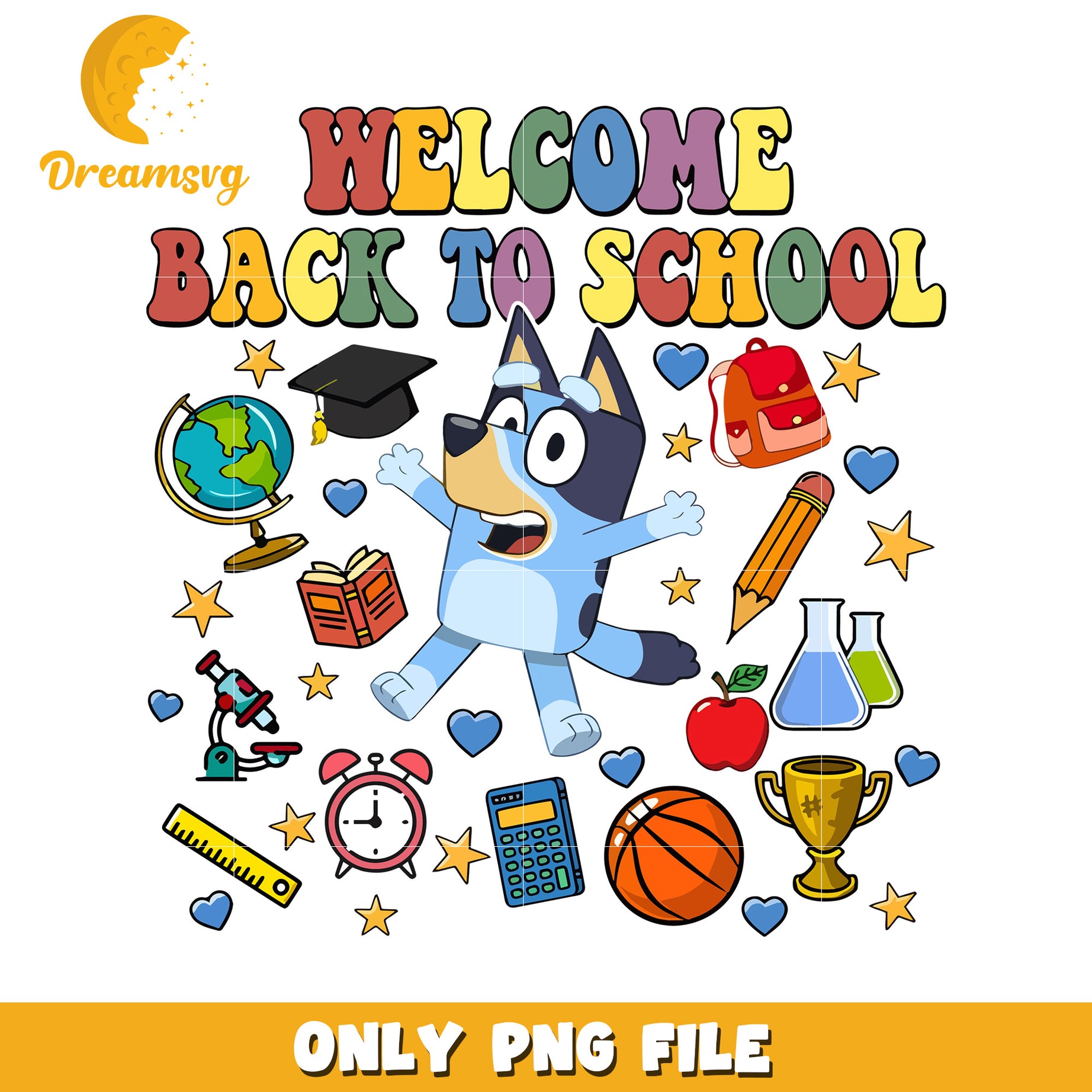 Welcome back to school png, cartoon characters png, bluey png