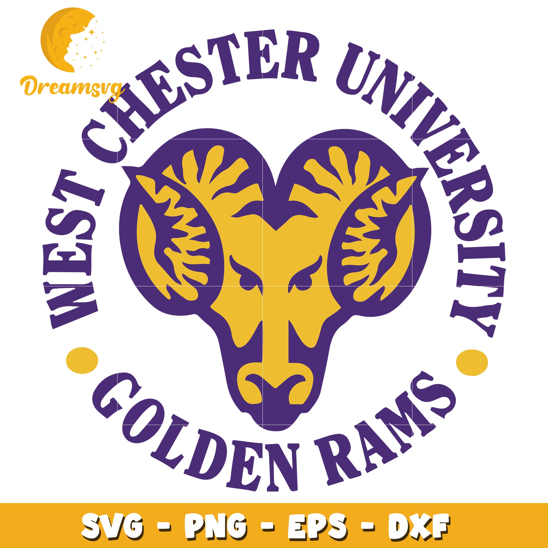 West Chester University Golden Rams SVG Clipart for Crafts