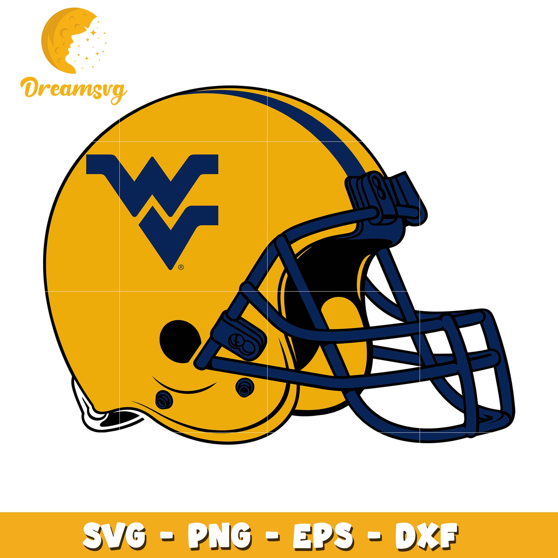 West Virginia Football Helmet SVG PNG EPS DXF