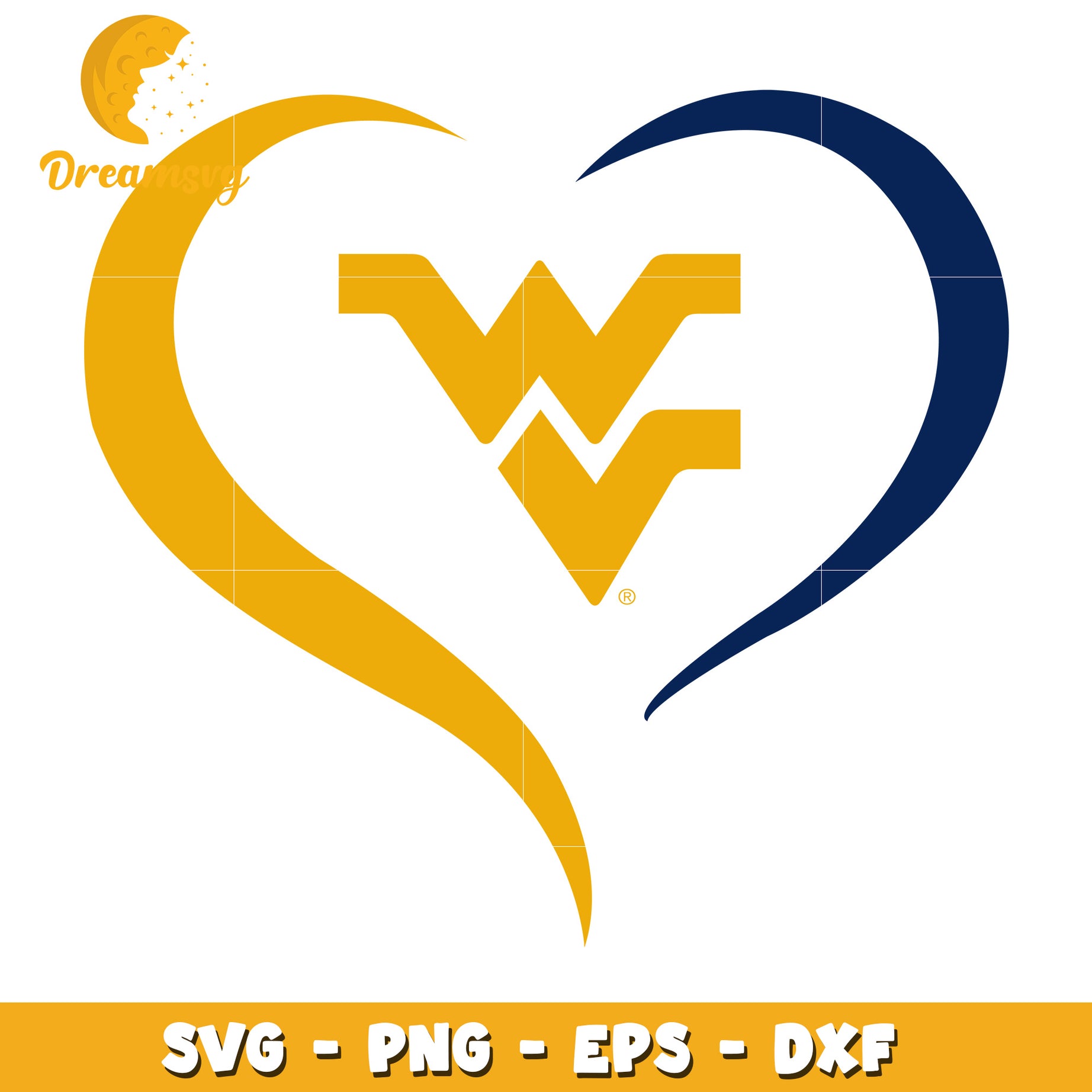 West Virginia Heart SVG Design for Crafting and DIY Projects