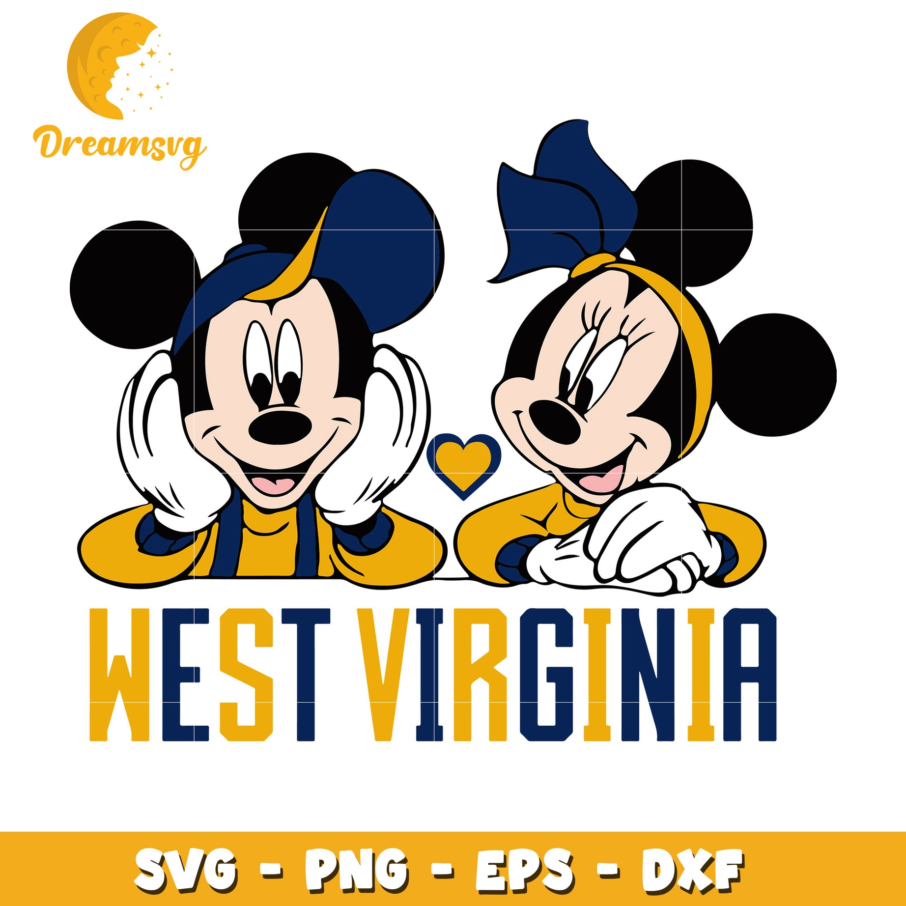 West Virginia Mickey Minnie SVG PNG EPS DXF