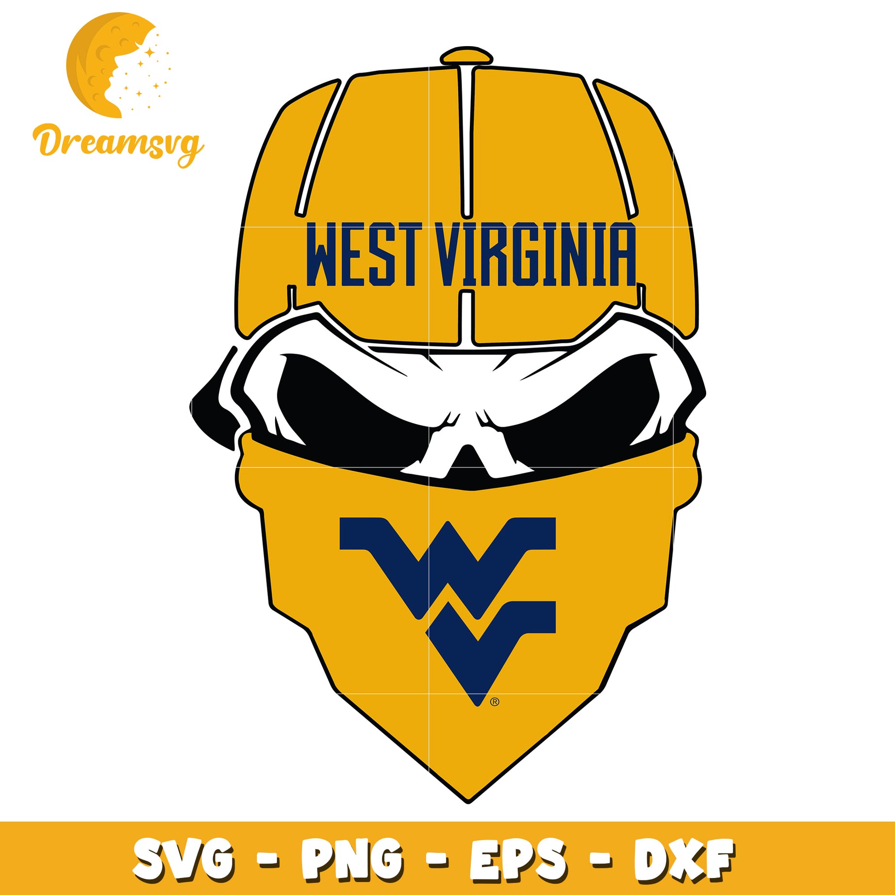 West Virginia Skull SVG PNG EPS DXF