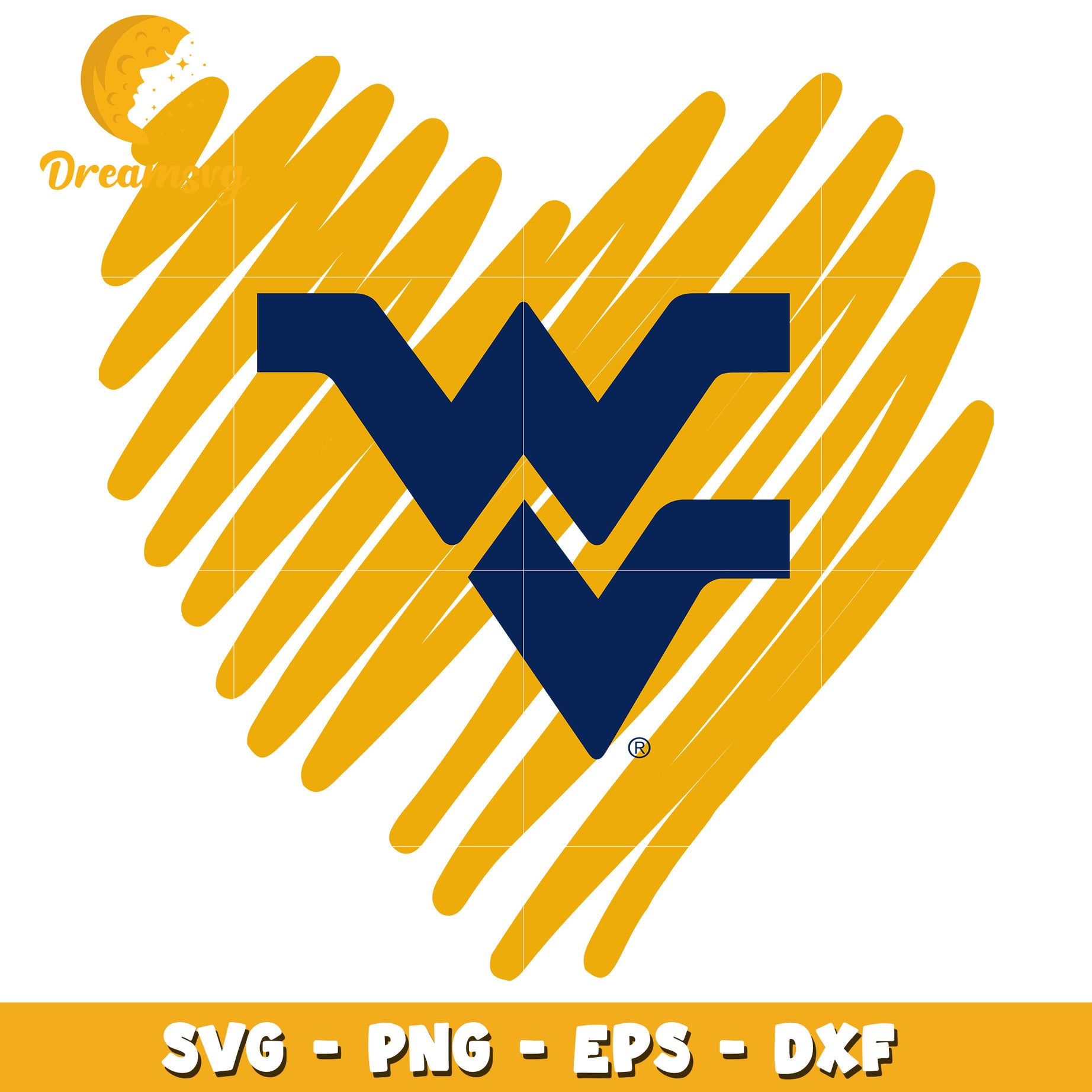 West Virginia University Heart SVG Design for Crafting Projects