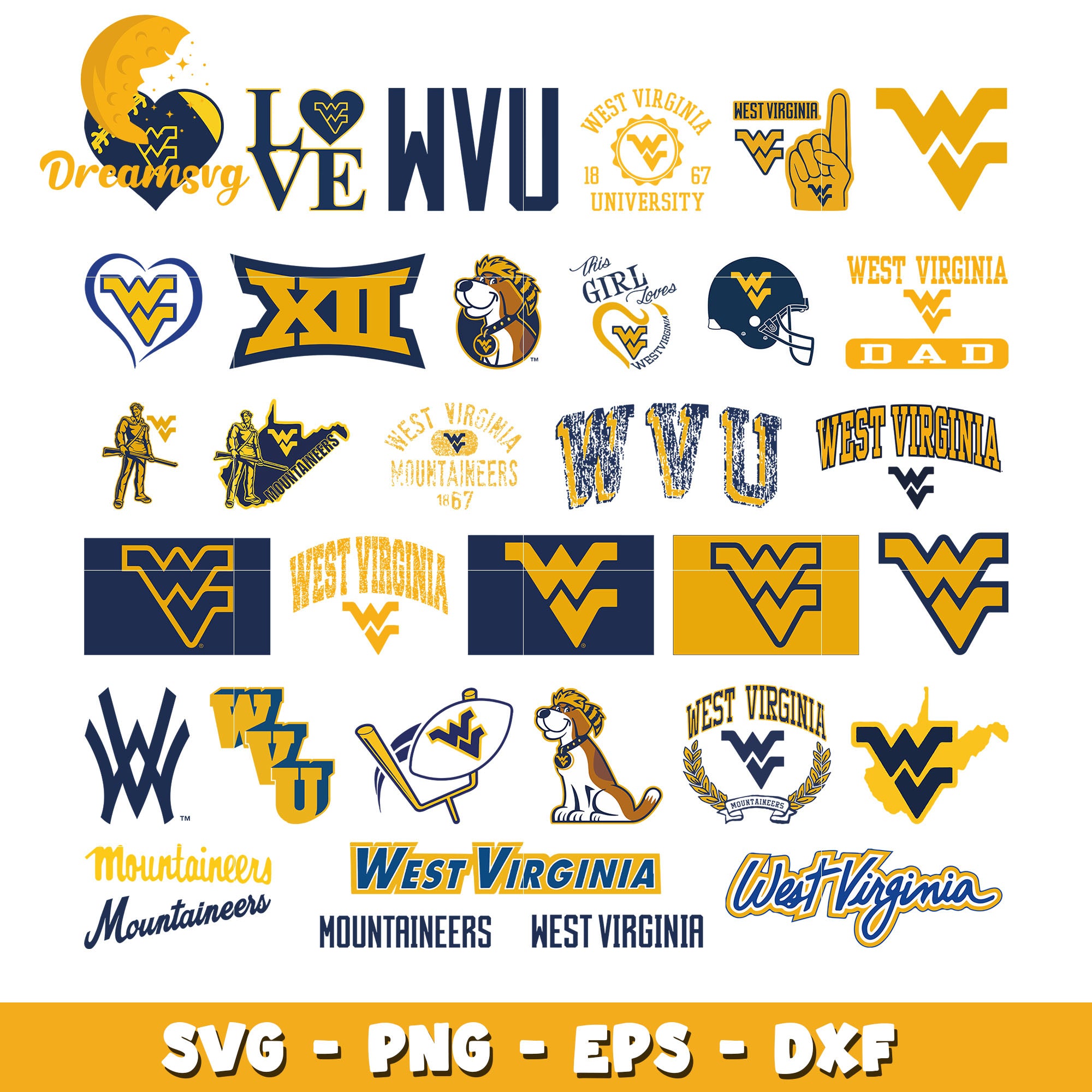 West virginia university logo bundle svg west virginia logo svg