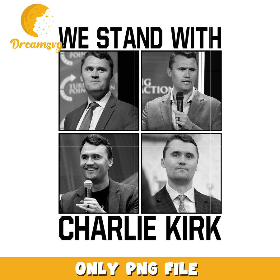 We stand with charlie kirk png, charlie kirk book​ png, ameirca flag png