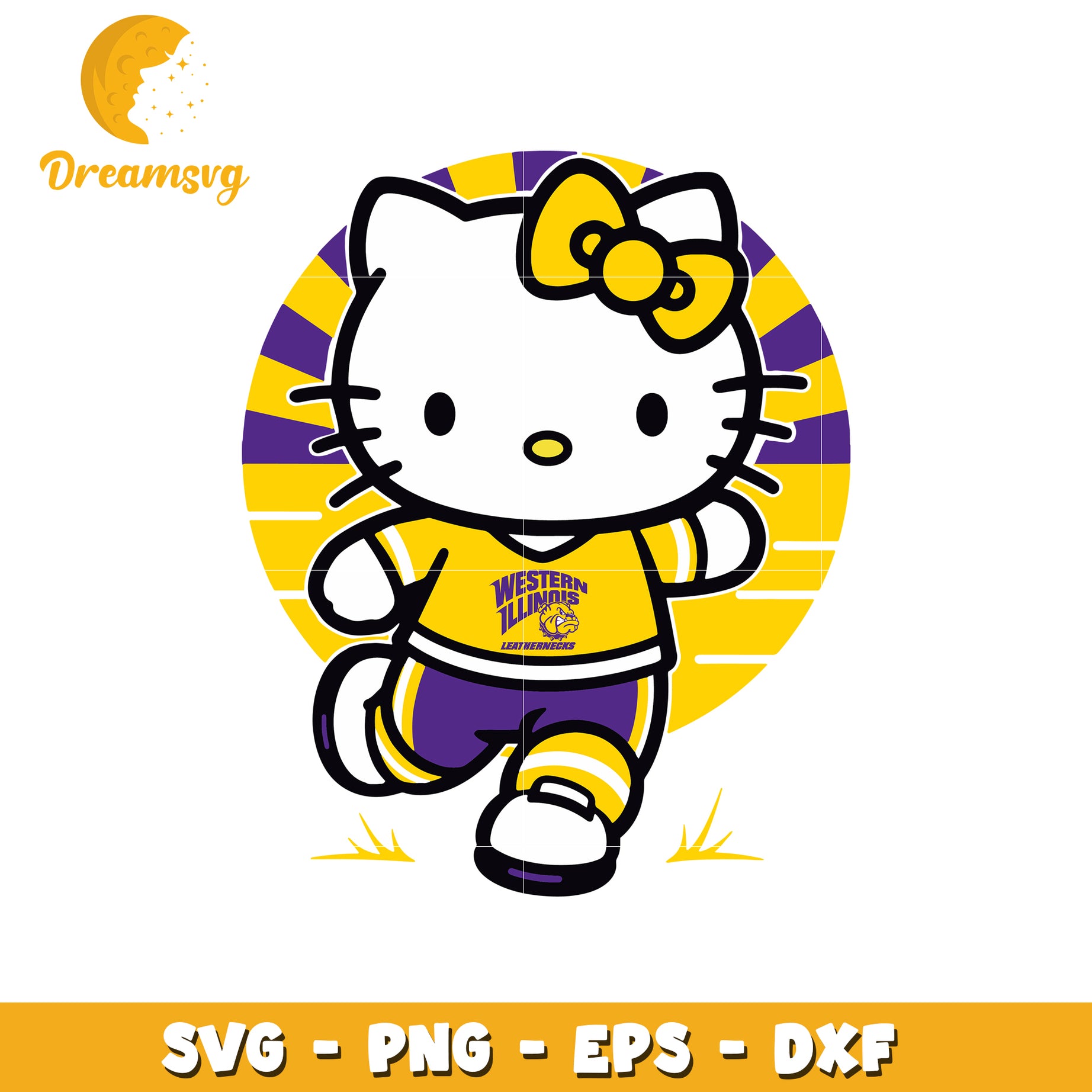 Western Illinois Hello Kitty SVG Design for Fans