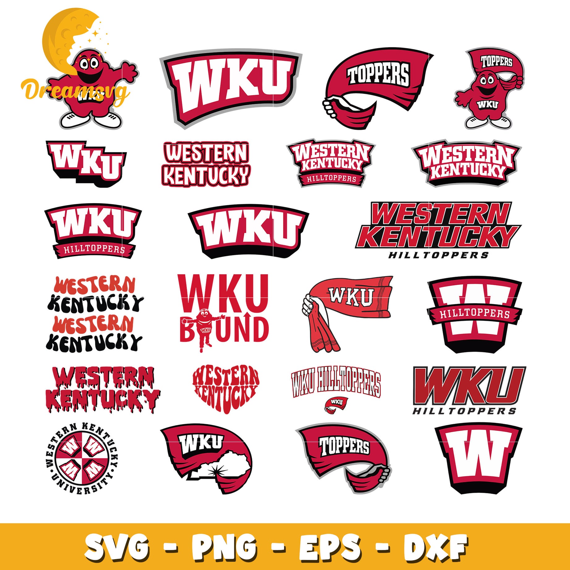 Western kentucky hilltoppers logo bundle svg, western kentucky​ svg