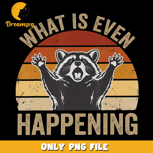 What Is Even Happening Raccoon Vintage Retro PNG, Funny Raccoon