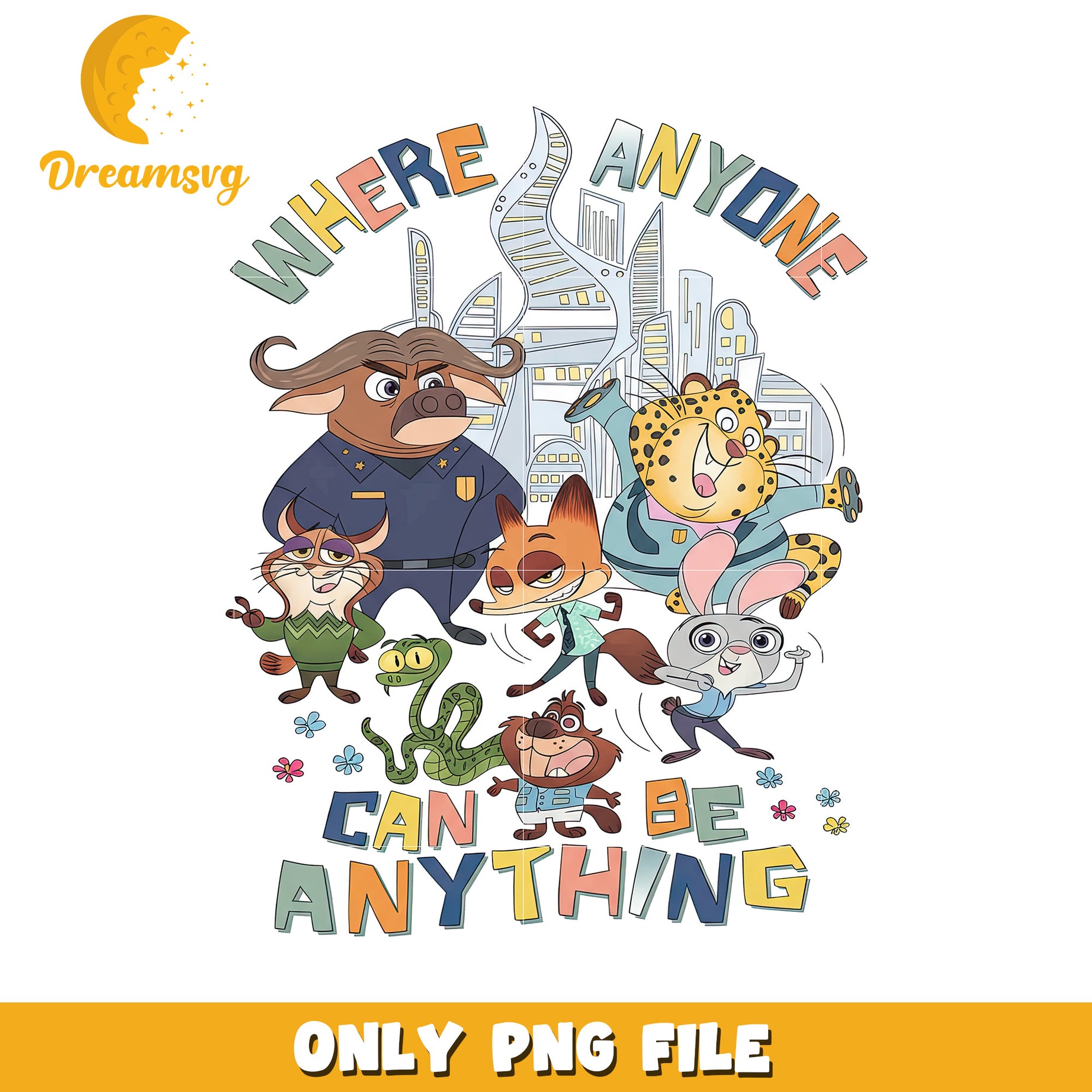 Where anyone can be anything png, zootopia funny png, zootopia design png
