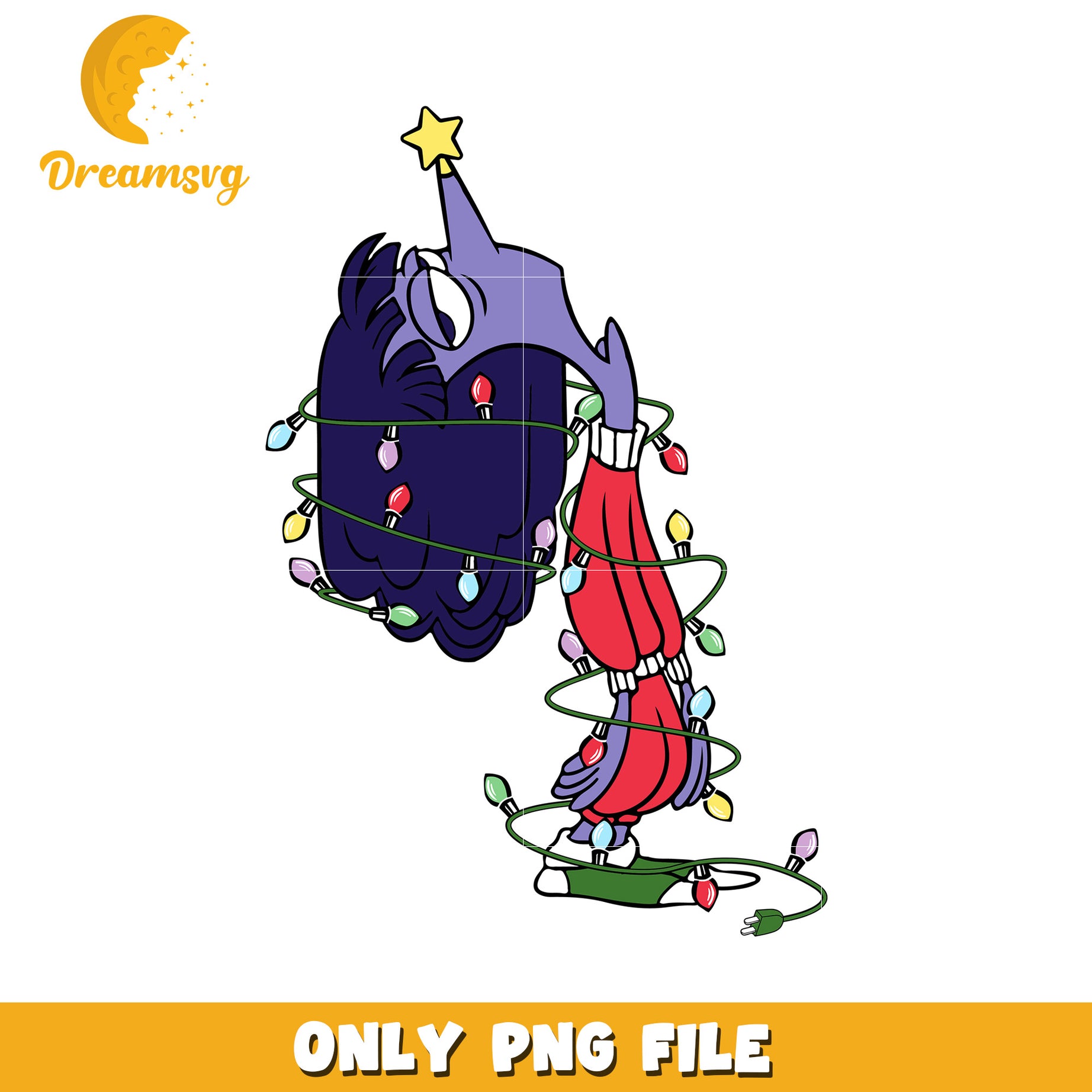 Whimsical Christmas Character with Lights PNG Design