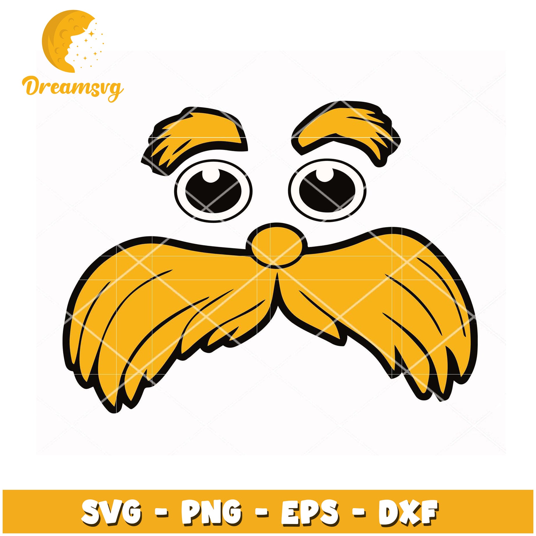 Whimsical Mustache Character SVG Instant Download for Crafts