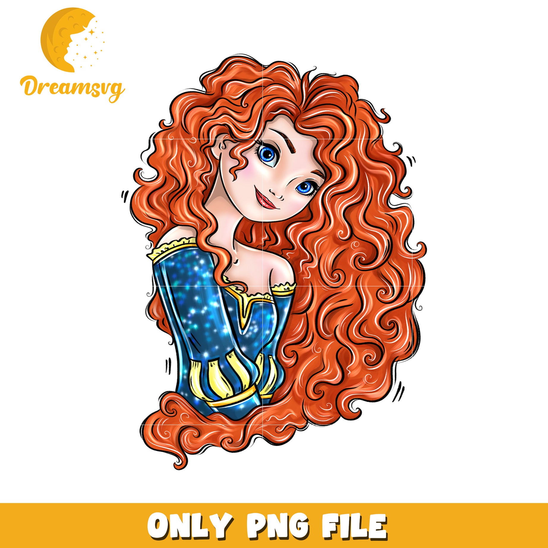 Whimsical Princess Illustration PNG File for Download