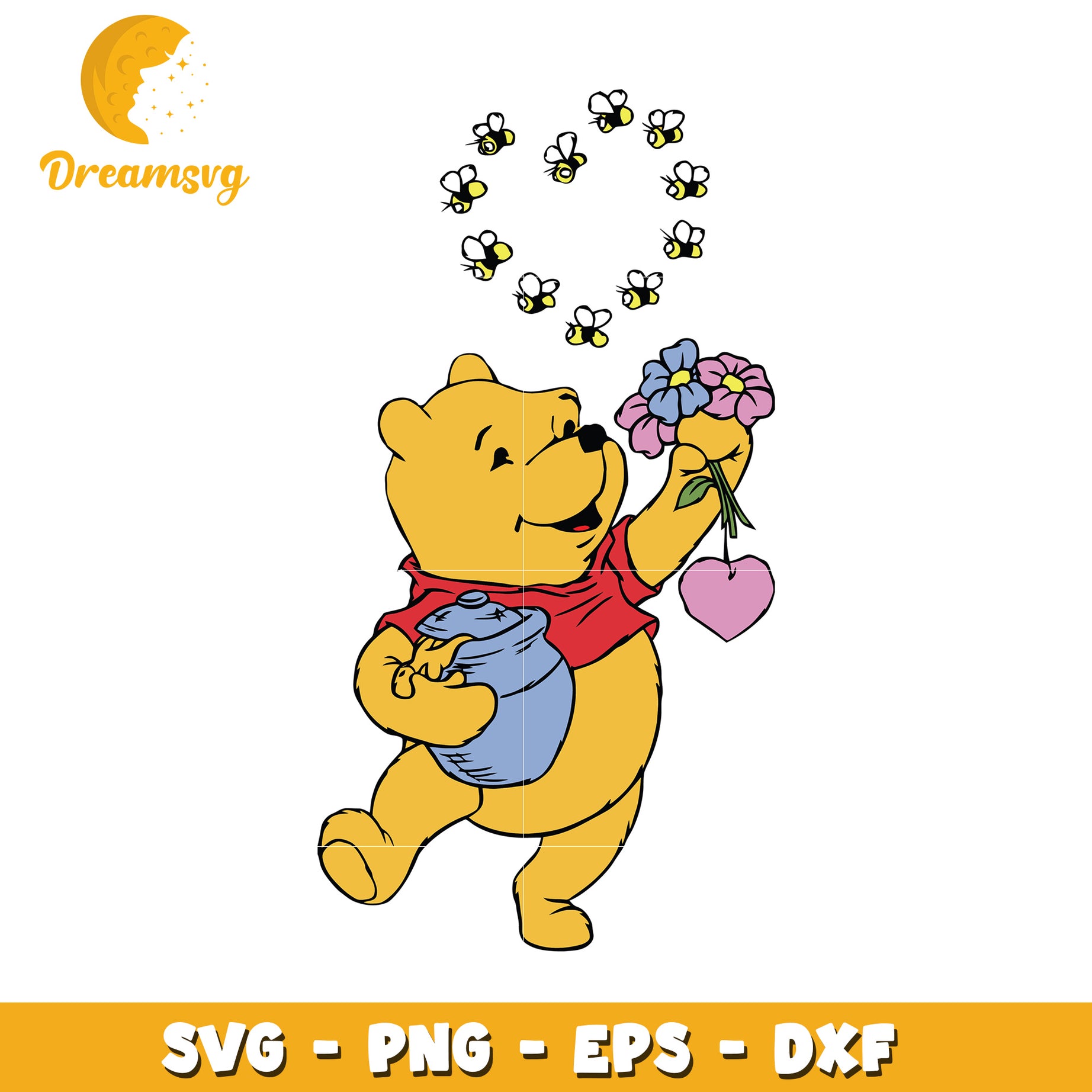 Whimsical Winnie the Pooh SVG File for Kids Crafts and Designs