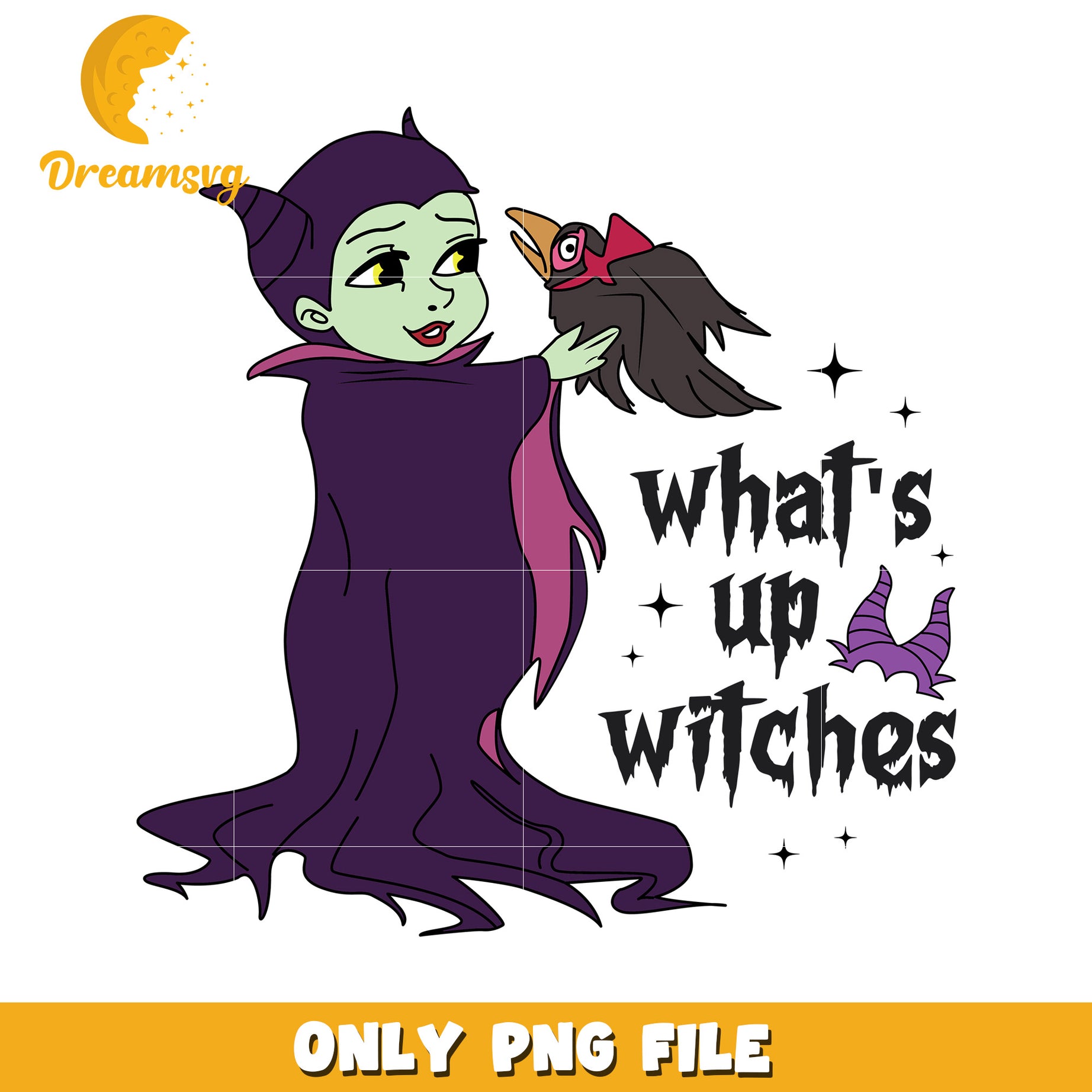 Whimsical Witches Design PNG File for Halloween Fun