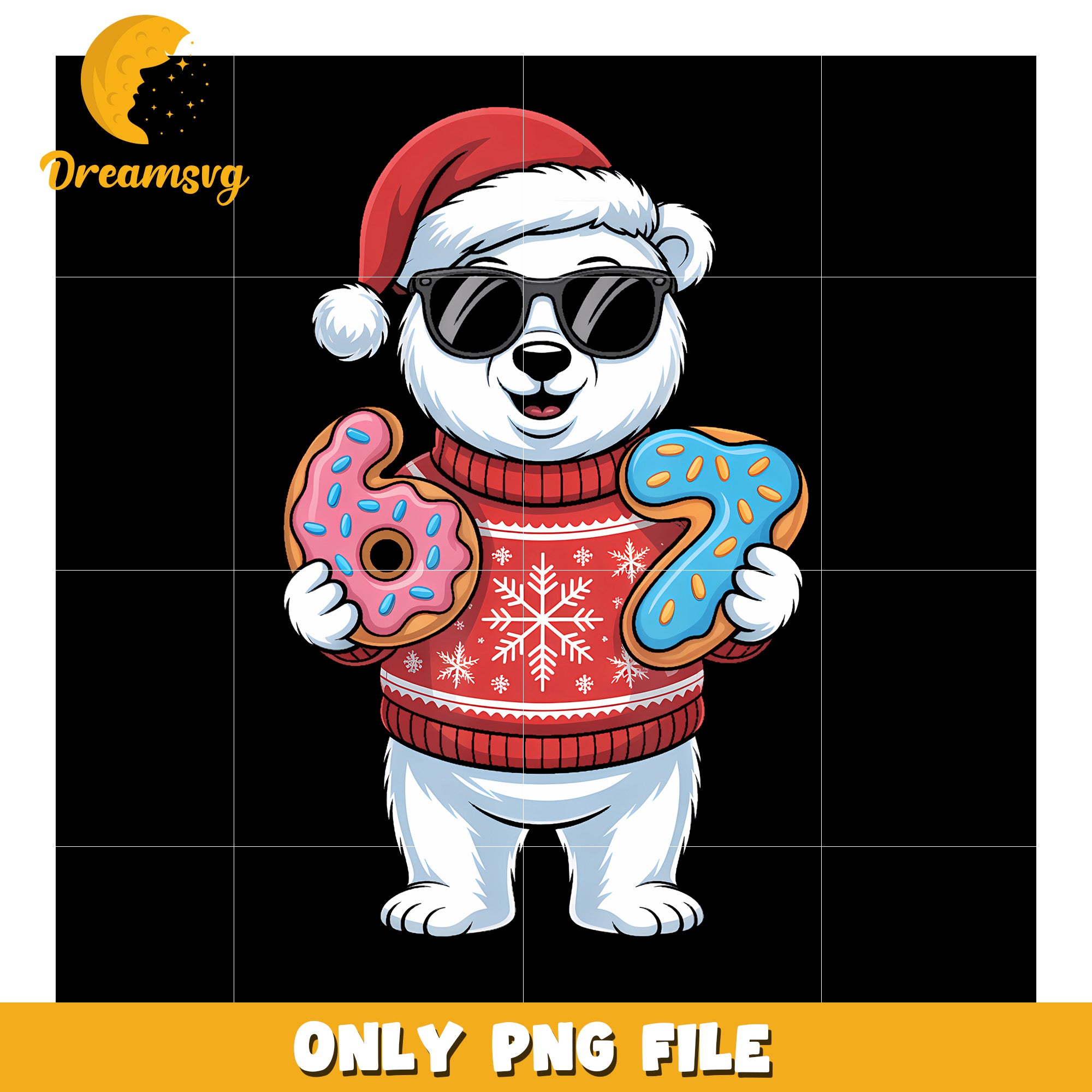 White bear png, christmas bear png, meme core png