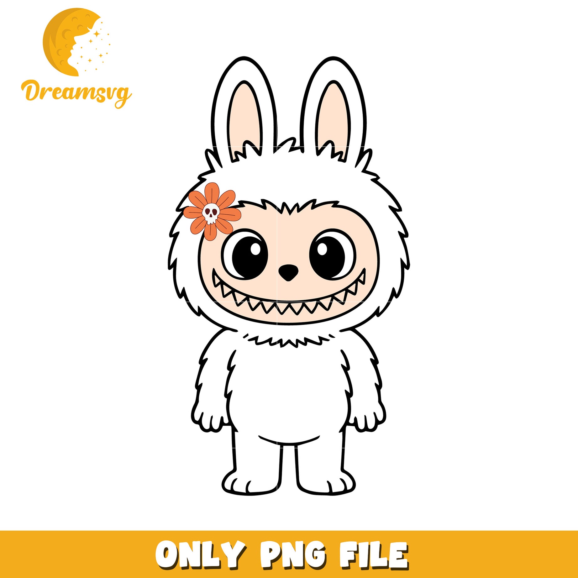 White halloween labubu design png, halloween labubu png, halloween pumpkin png