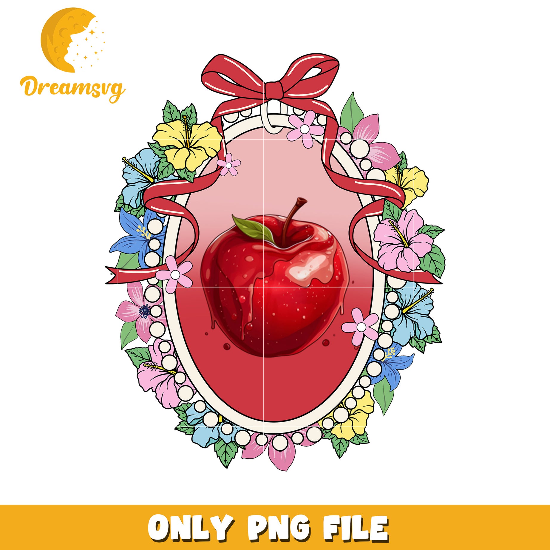 White snow apple picture frame with bowtie png, disney friends png, disneyland png